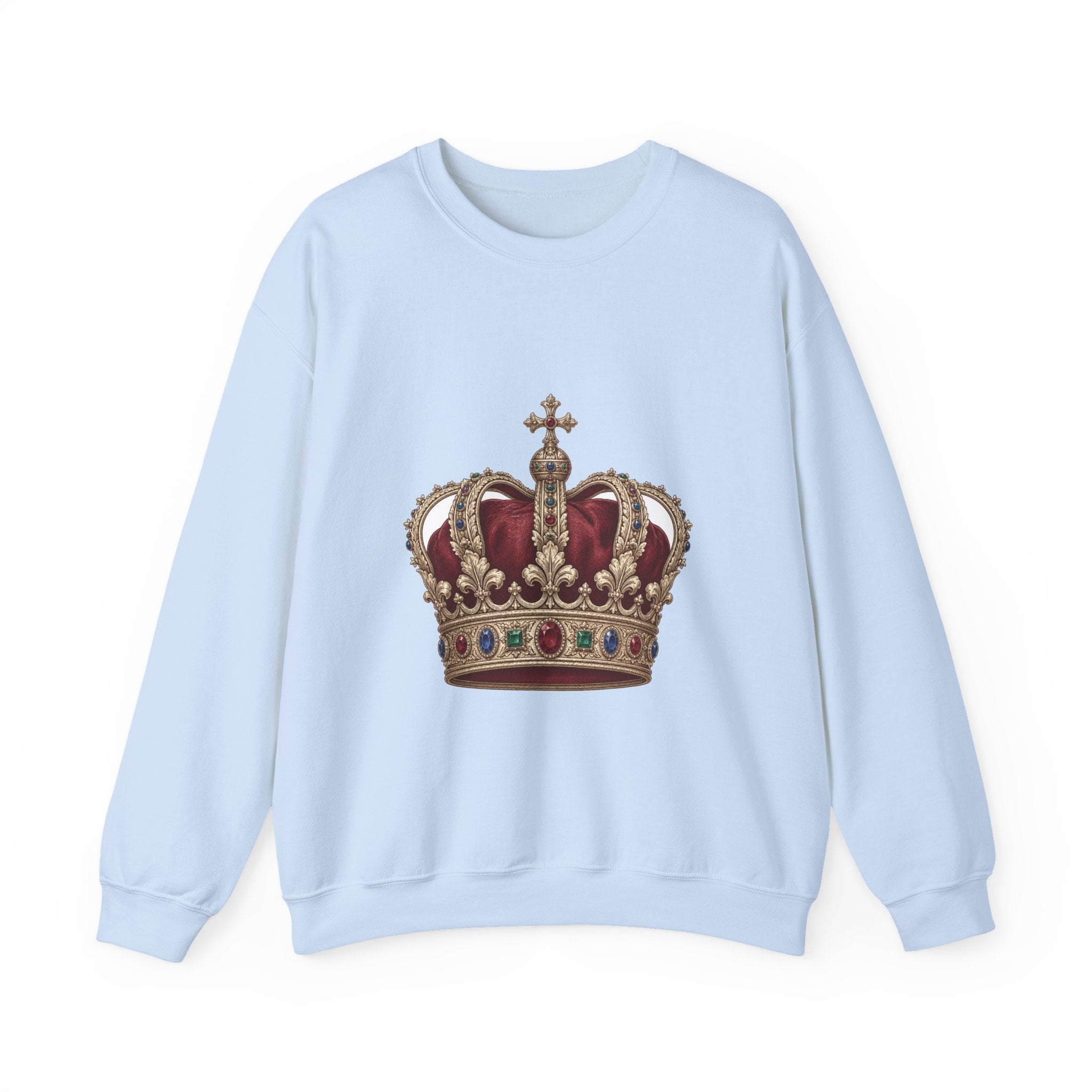 Matching Couple Sweatshirt - Crown & Shield Matching Couple Crewneck Sweatshirt Vintage Art His Hers Wedding Gift - Design A