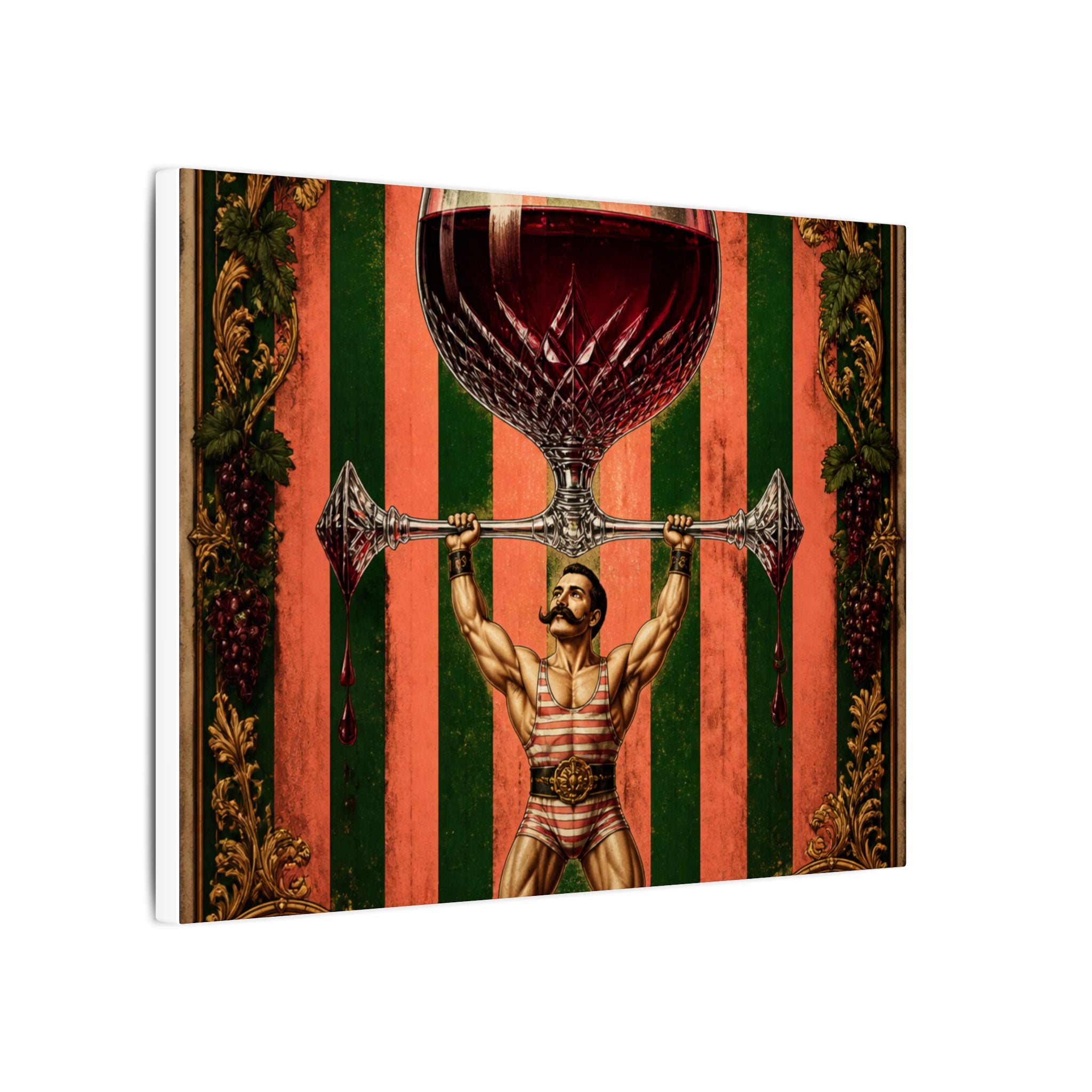Wine Glass Strongman Wall Art Canvas 24×36 Baroque Studio Decor Maximalist Print