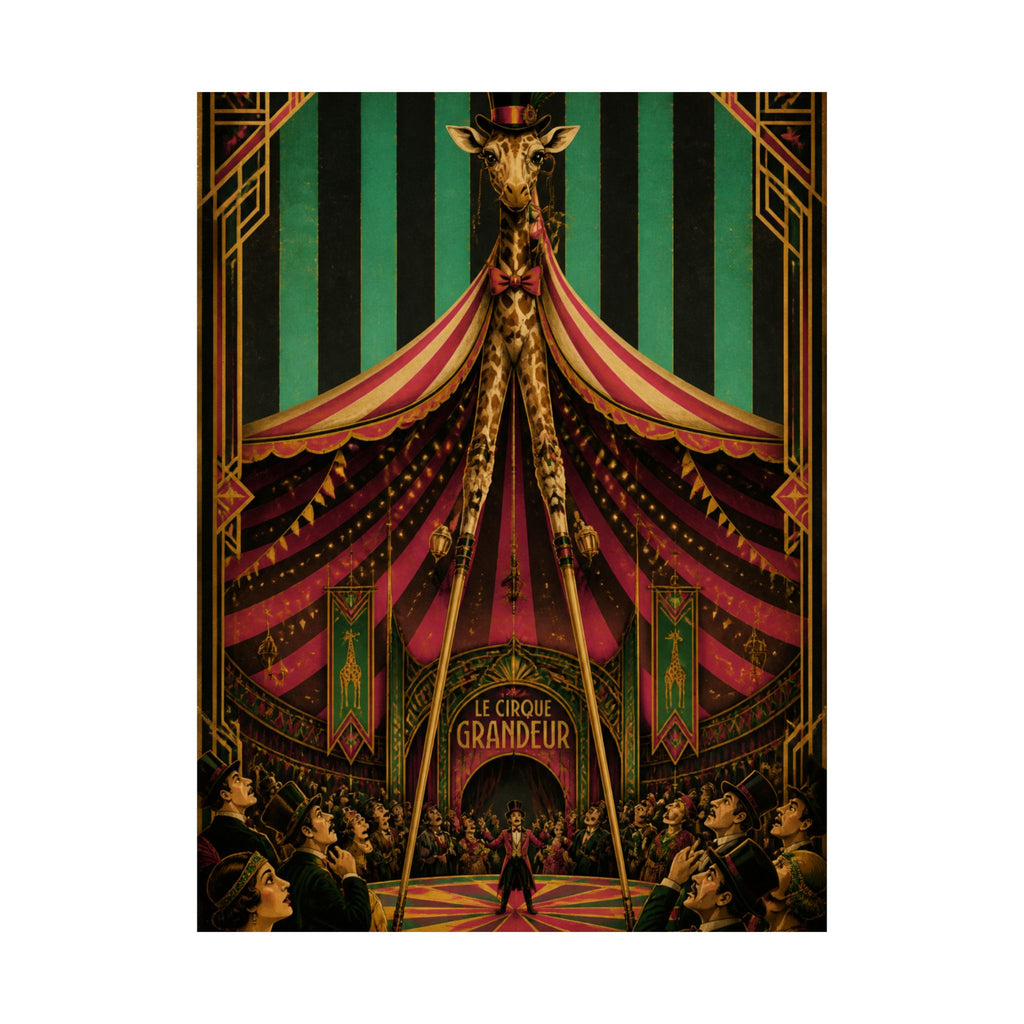 Giraffe on Stilts Wall Art Poster 18×24 Art Deco Entryway Decor Maximalist Print