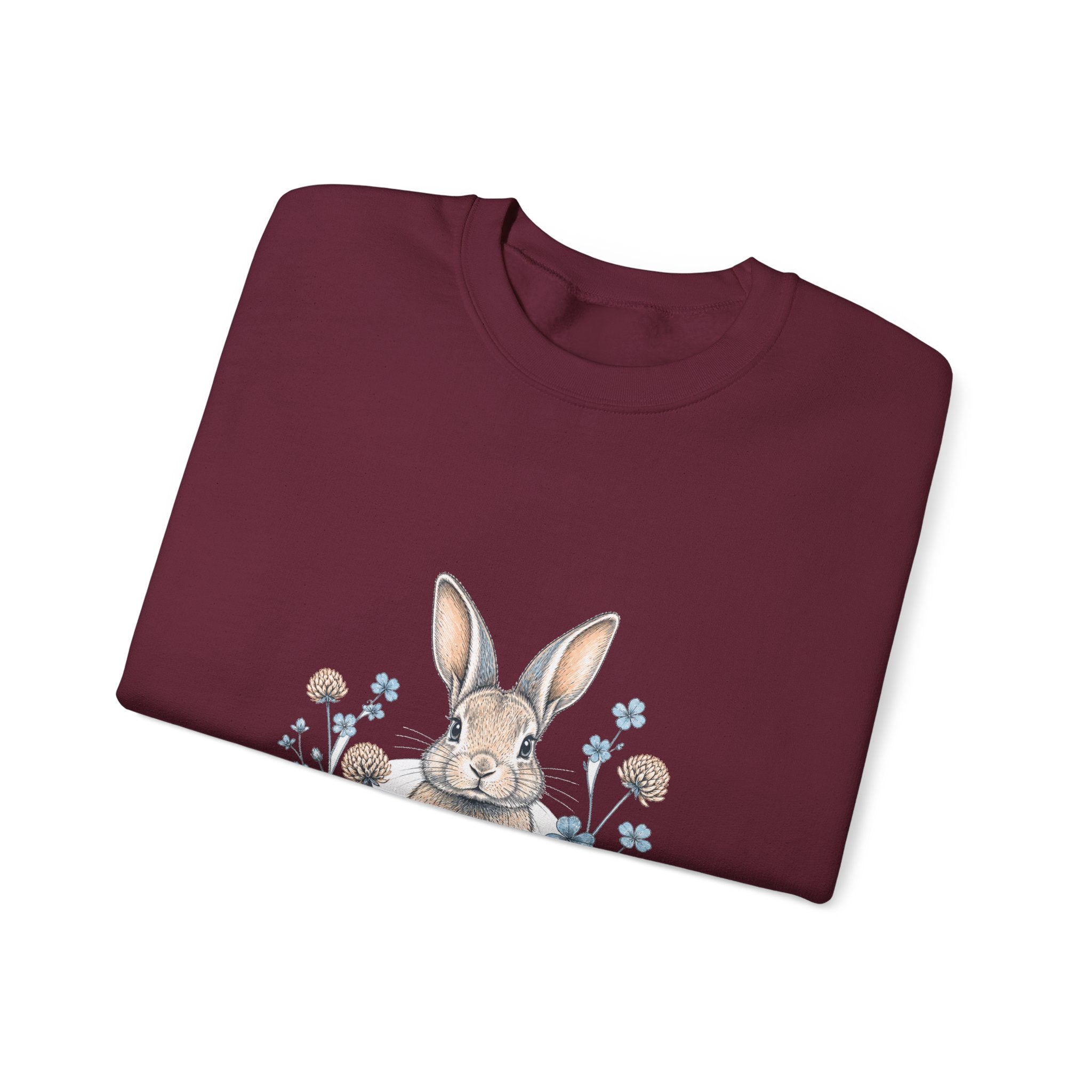 Matching Couple Sweatshirt - Fox & Rabbit Matching Couple Premium Fleece Sweatshirt Hand-Drawn Art His Hers Anniversary Gift - Design B