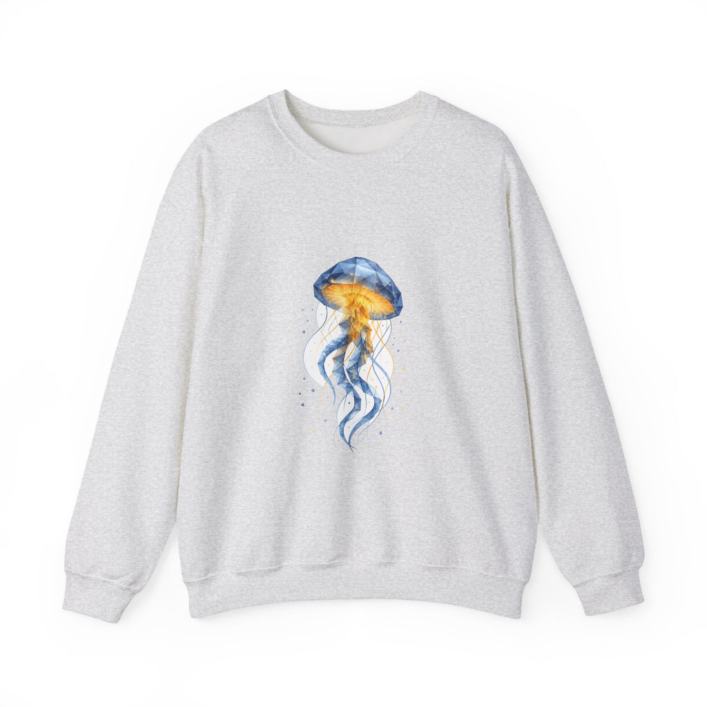 Matching Couple Sweatshirt - Octopus & Jellyfish Matching Couple Comfort Colors Crew Geometric Art His Hers Love Gift - Design B