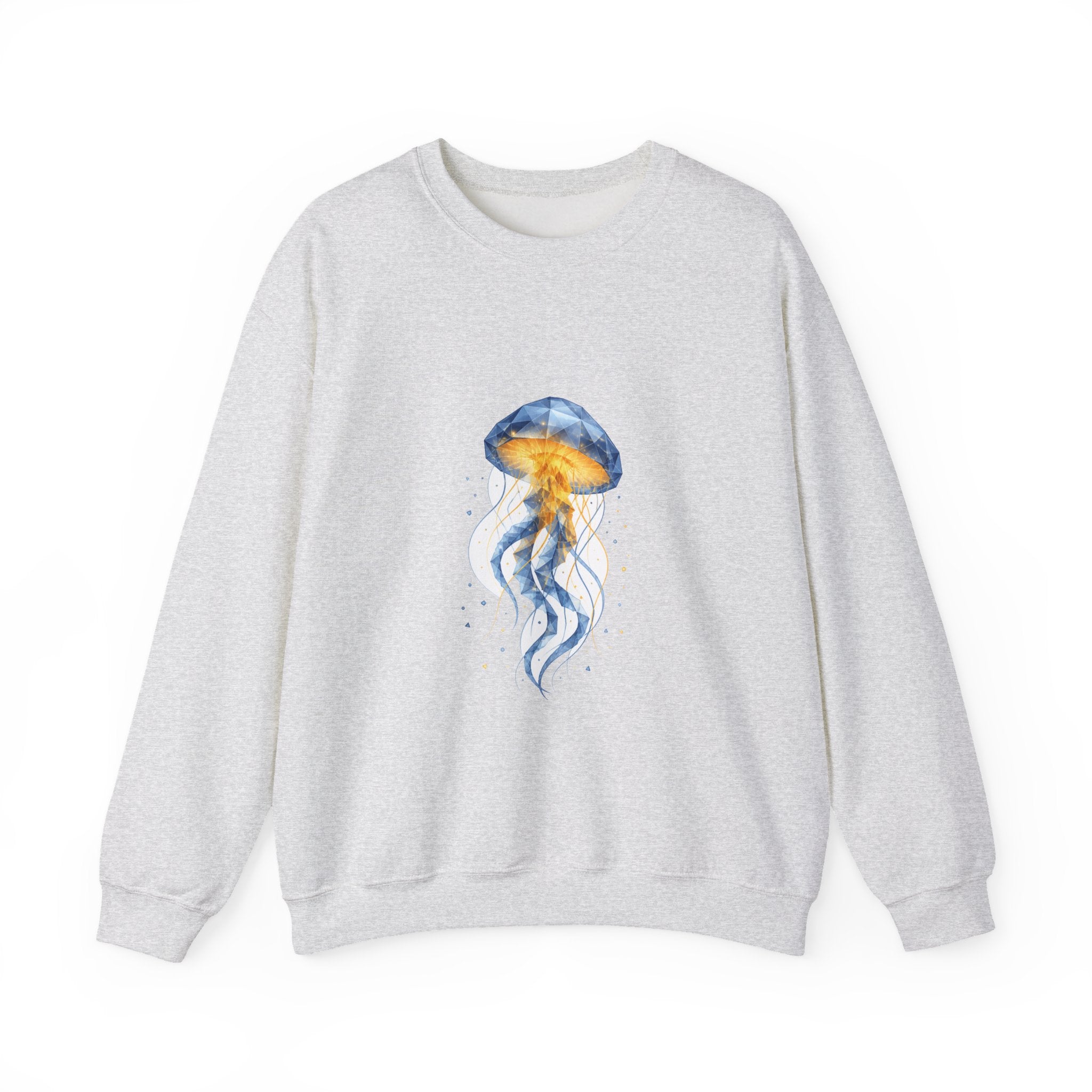Matching Couple Sweatshirt - Octopus & Jellyfish Matching Couple Comfort Colors Crew Geometric Art His Hers Love Gift - Design B