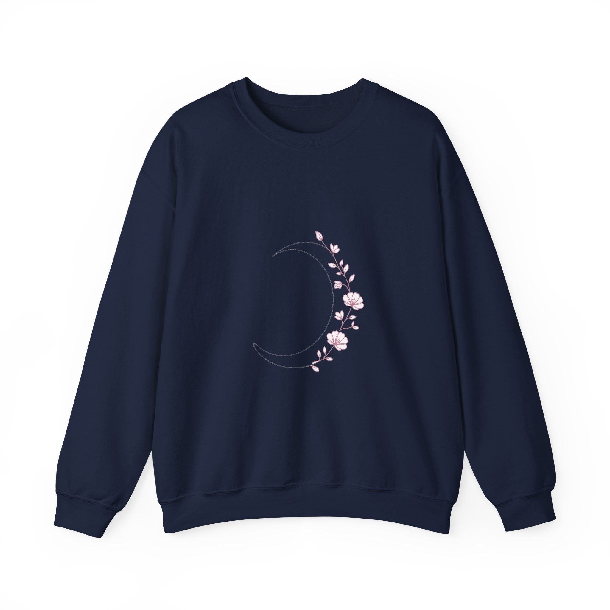 Matching Couple Sweatshirt - Waxing & Waning Moon Matching Couple Comfort Colors Crew Minimalist Art His Hers Christmas Gift - Design A