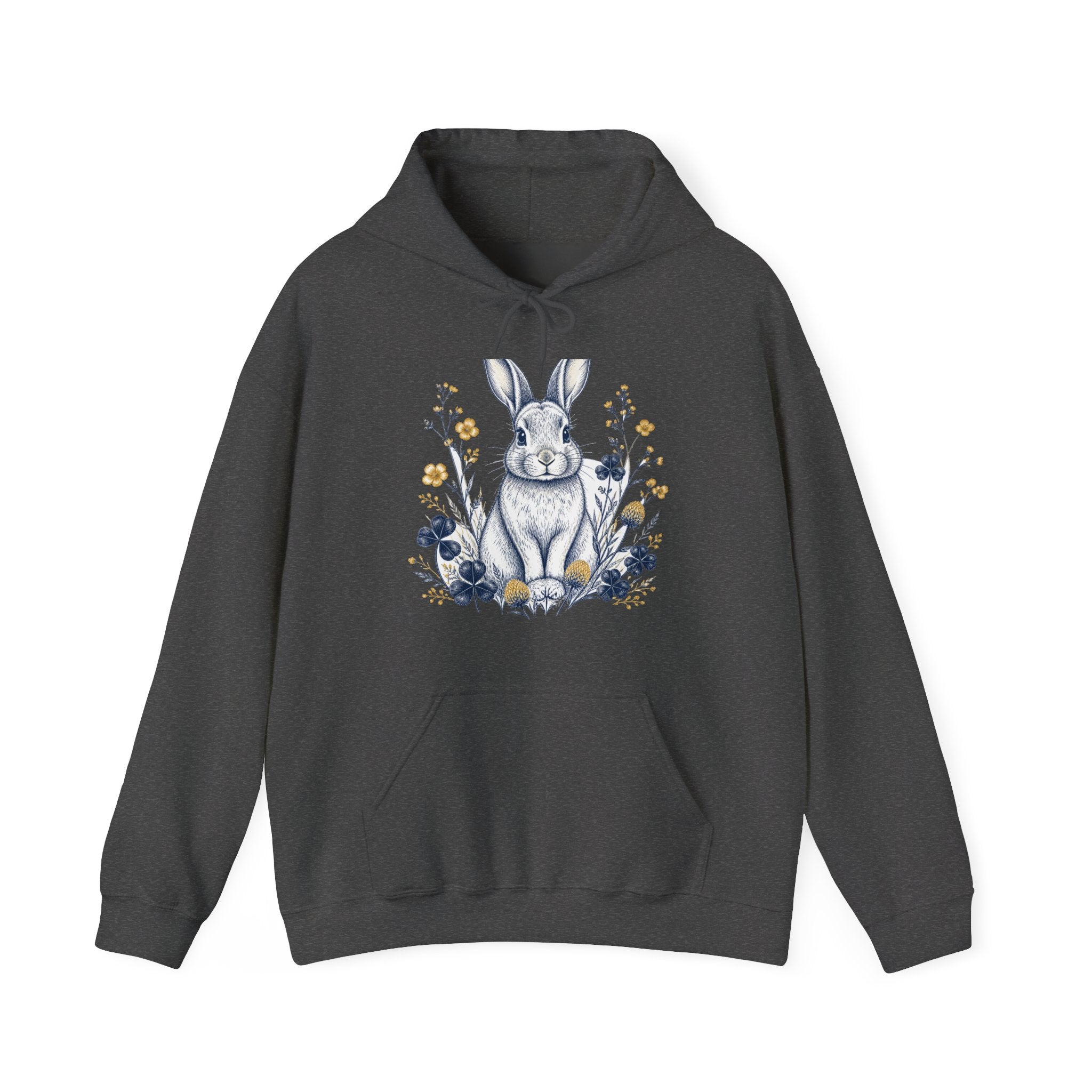 Matching Couple Sweatshirt - Fox & Rabbit Matching Couple Hooded Sweatshirt Hand-Drawn Art His Hers Best Friend Gift - Design B