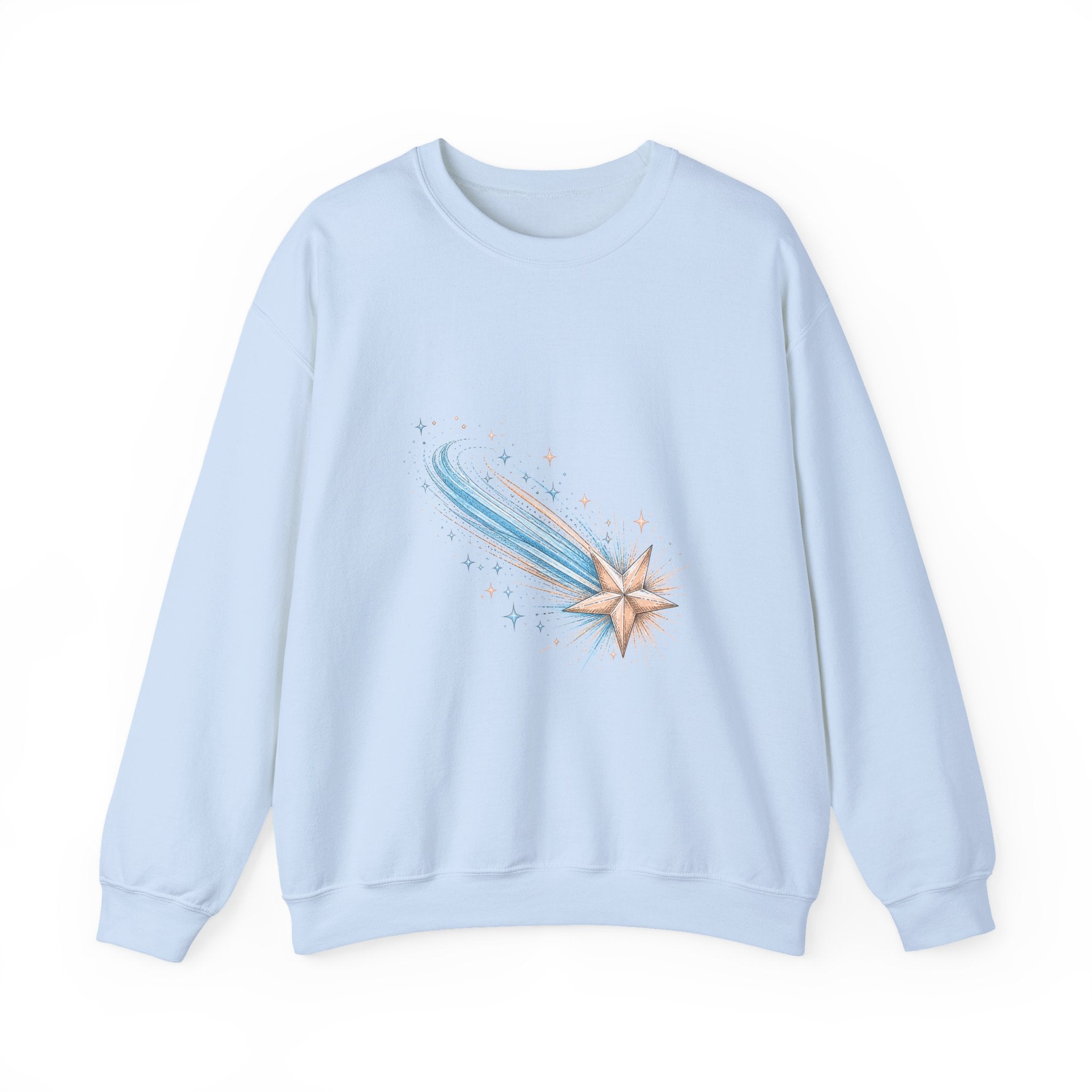 Matching Couple Sweatshirt - Shooting Star & North Star Matching Couple Premium Fleece Sweatshirt Hand-Drawn Art His Hers Anniversary Gift - Design A