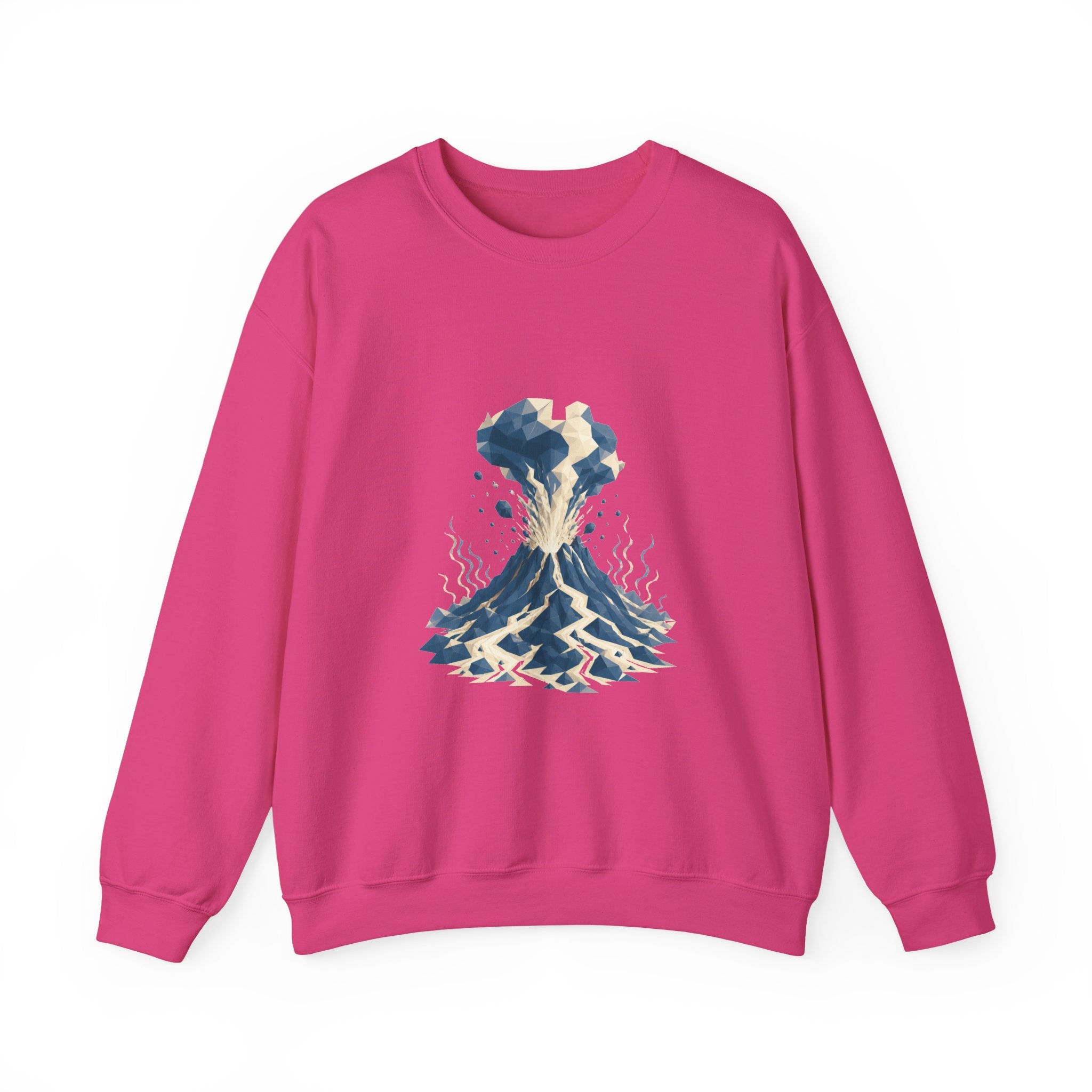 Matching Couple Sweatshirt - Volcano & Glacier Matching Couple Premium Fleece Sweatshirt Geometric Art His Hers Love Gift - Design A
