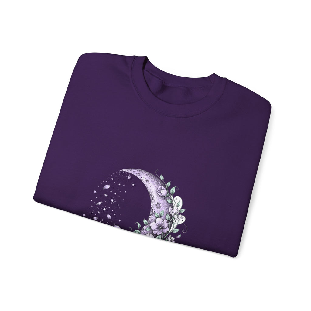 Matching Couple Sweatshirt - Waxing & Waning Moon Matching Couple Comfort Colors Crew Hand-Drawn Art His Hers Anniversary Gift - Design B