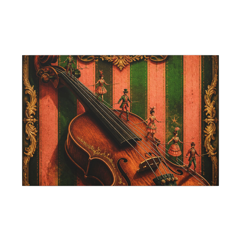 Violin Tightrope Bridge Wall Art Canvas 24×36 Baroque Studio Decor Maximalist Print