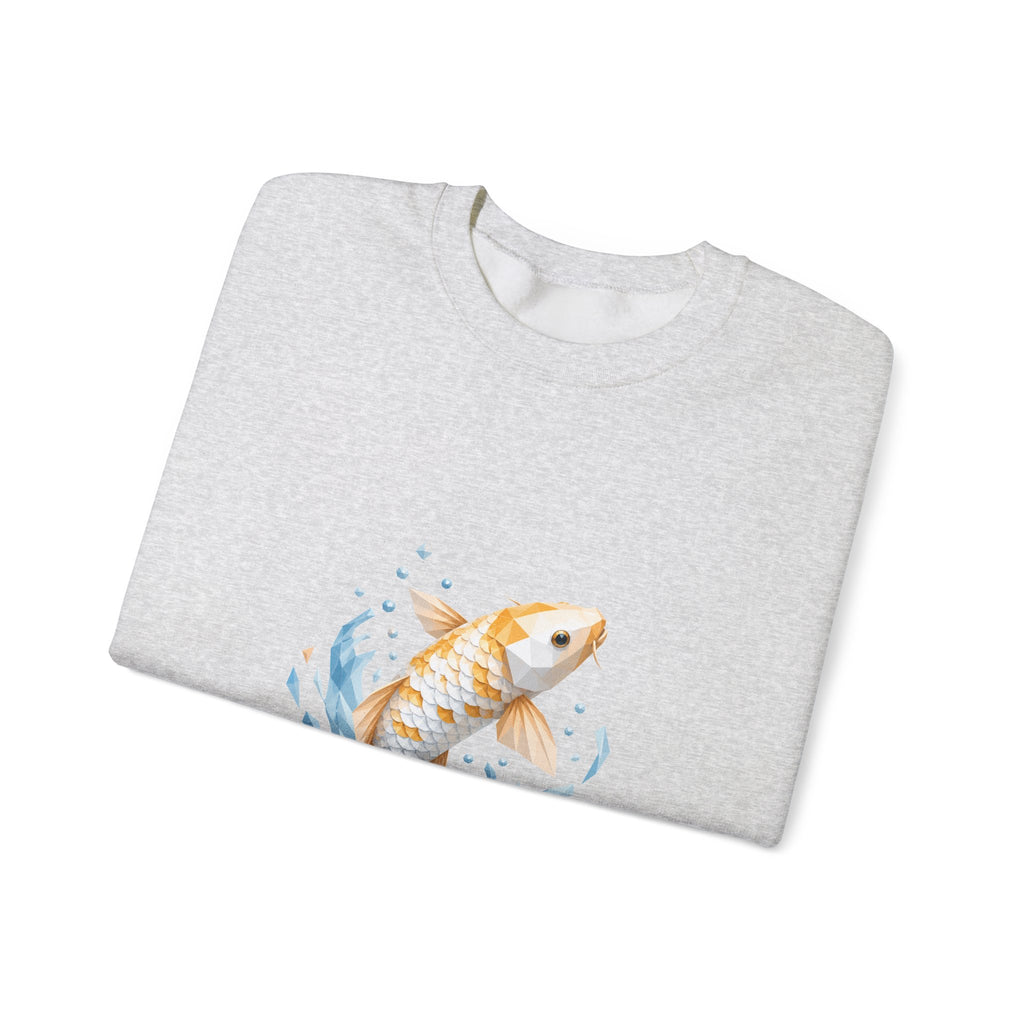Matching Couple Sweatshirt - Koi Fish Yin Yang Matching Couple Premium Fleece Sweatshirt Geometric Art His Hers Love Gift - Design A