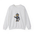 Matching Couple Sweatshirt - Robot & Heart Matching Couple Comfort Colors Crew Hand-Drawn Art His Hers Anniversary Gift - Design A