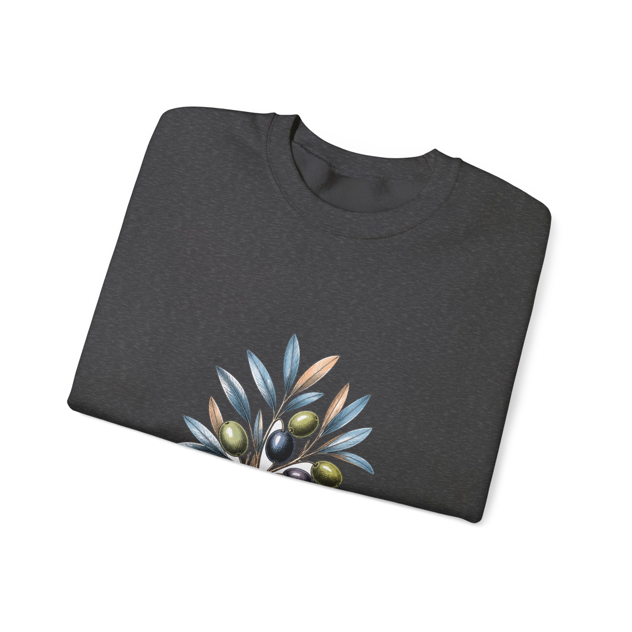 Matching Couple Sweatshirt - Olive Branch & Fig Matching Couple Comfort Colors Crew Hand-Drawn Art His Hers Anniversary Gift - Design A