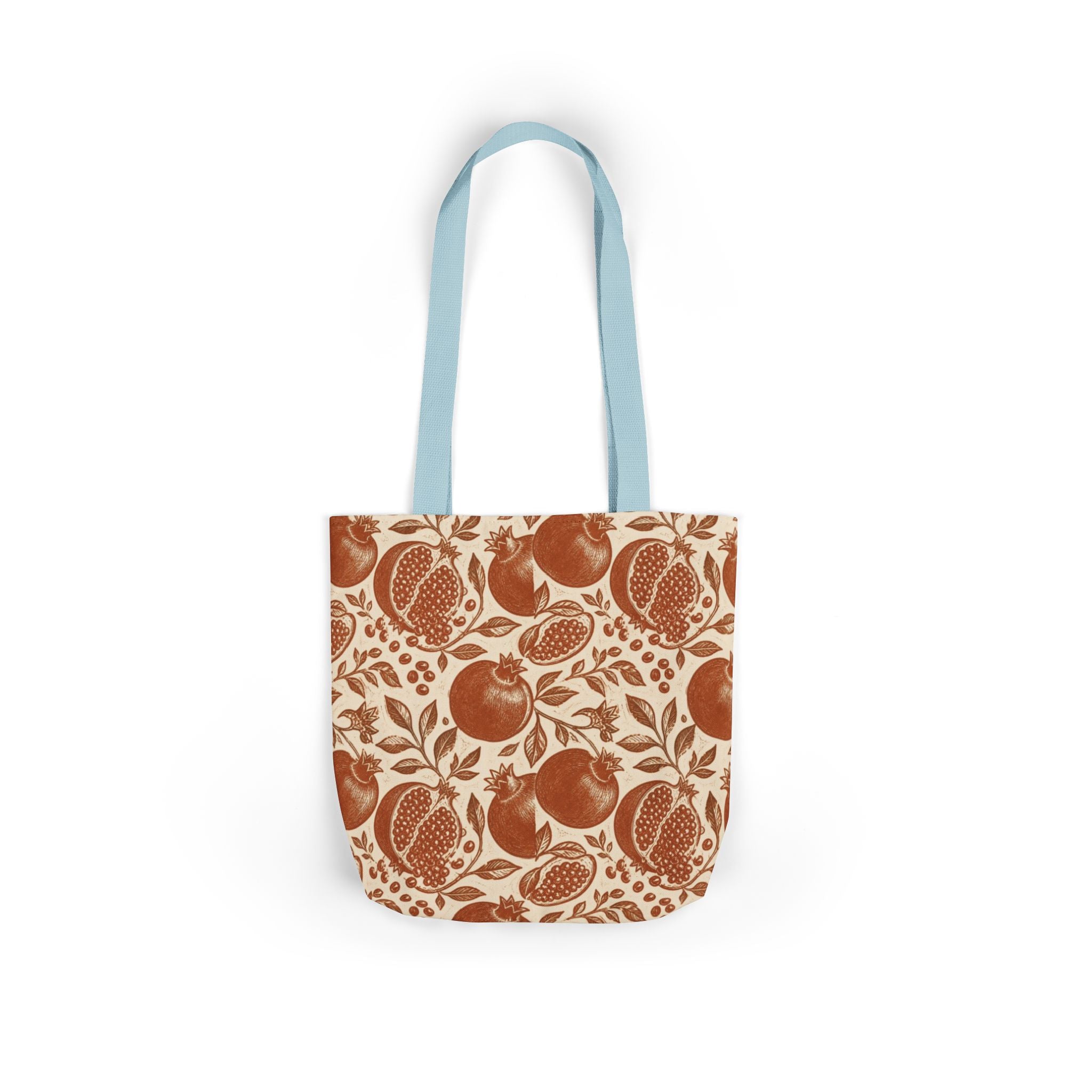 Split Pomegranates Canvas Tote Bag Mediterranean Kitchen Linocut Design Italian Cottagecore Gift