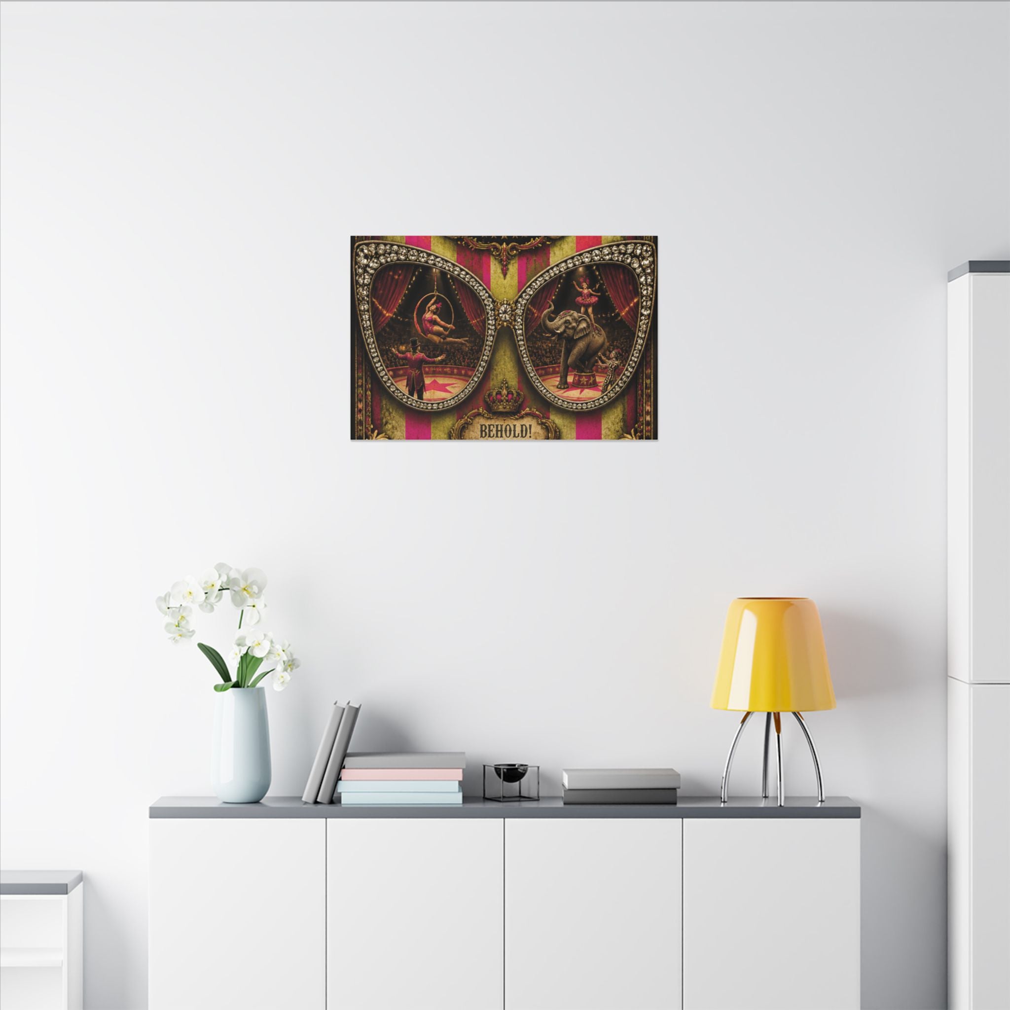 Sunglasses Circus Ring Wall Art Canvas 24×36 Baroque Studio Decor Maximalist Print