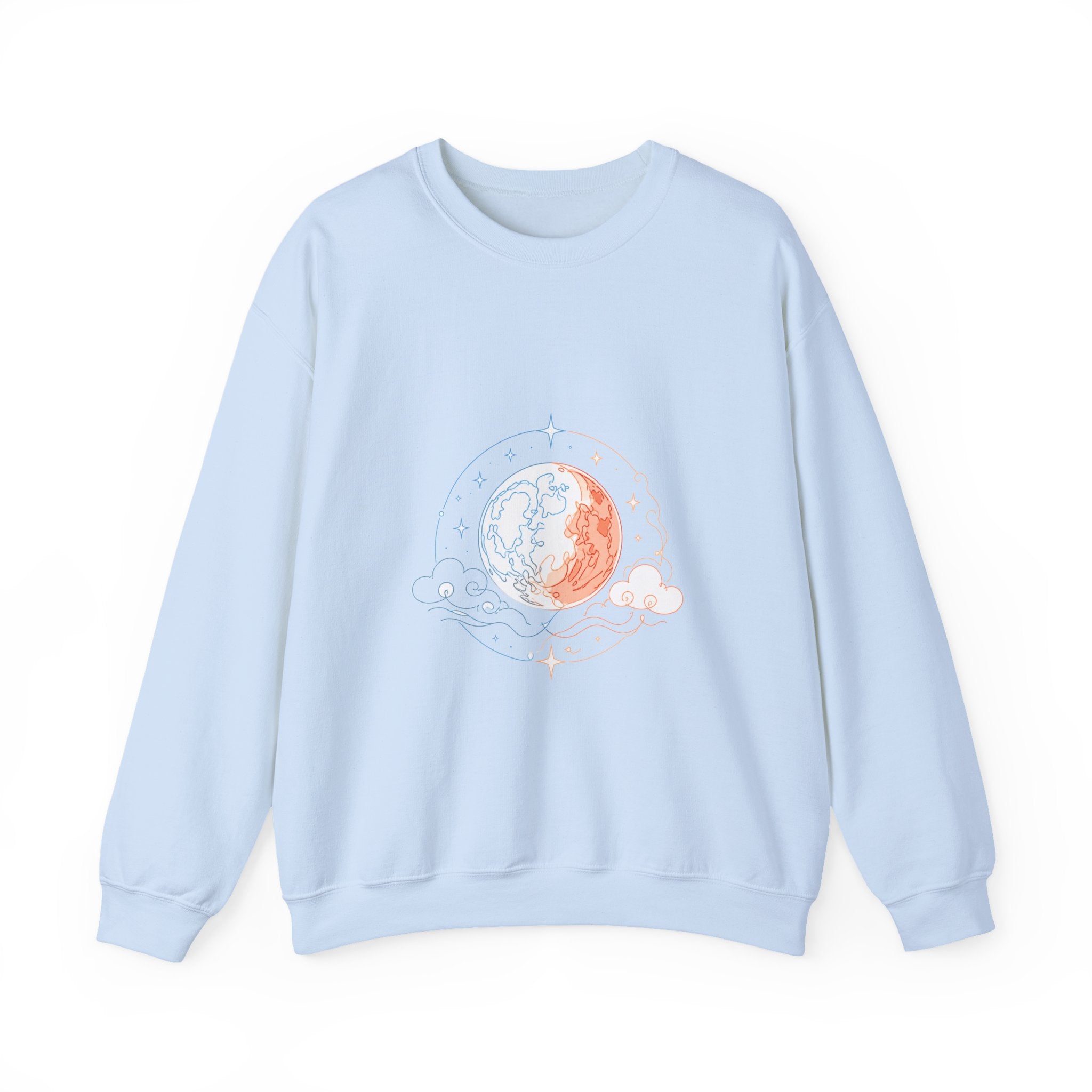 Matching Couple Sweatshirt - Solar & Lunar Eclipse Matching Couple Crewneck Sweatshirt Minimalist Art His Hers Valentine Gift - Design B