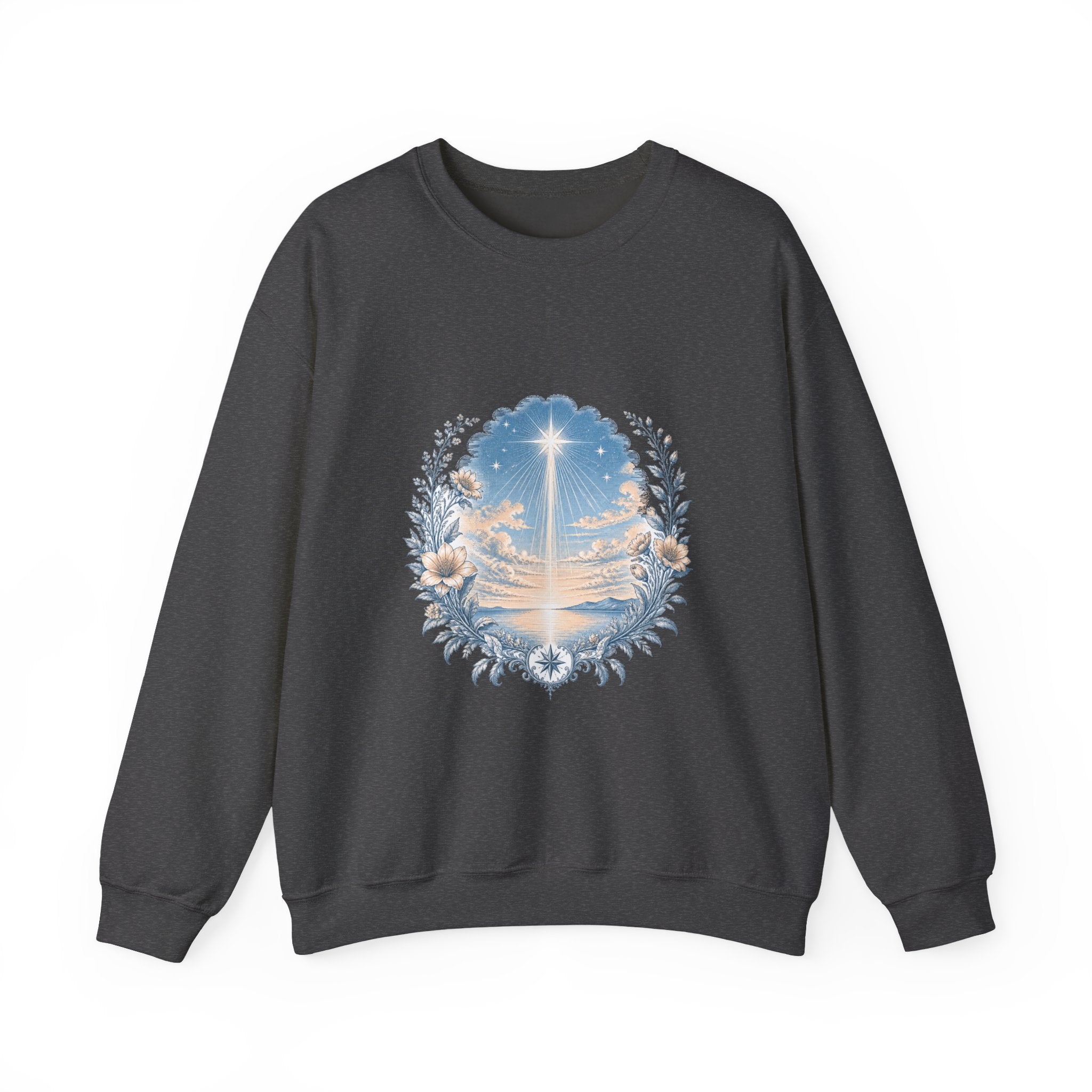 Matching Couple Sweatshirt - Evening & Morning Star Matching Couple Comfort Colors Crew Vintage Art His Hers Honeymoon Gift - Design A