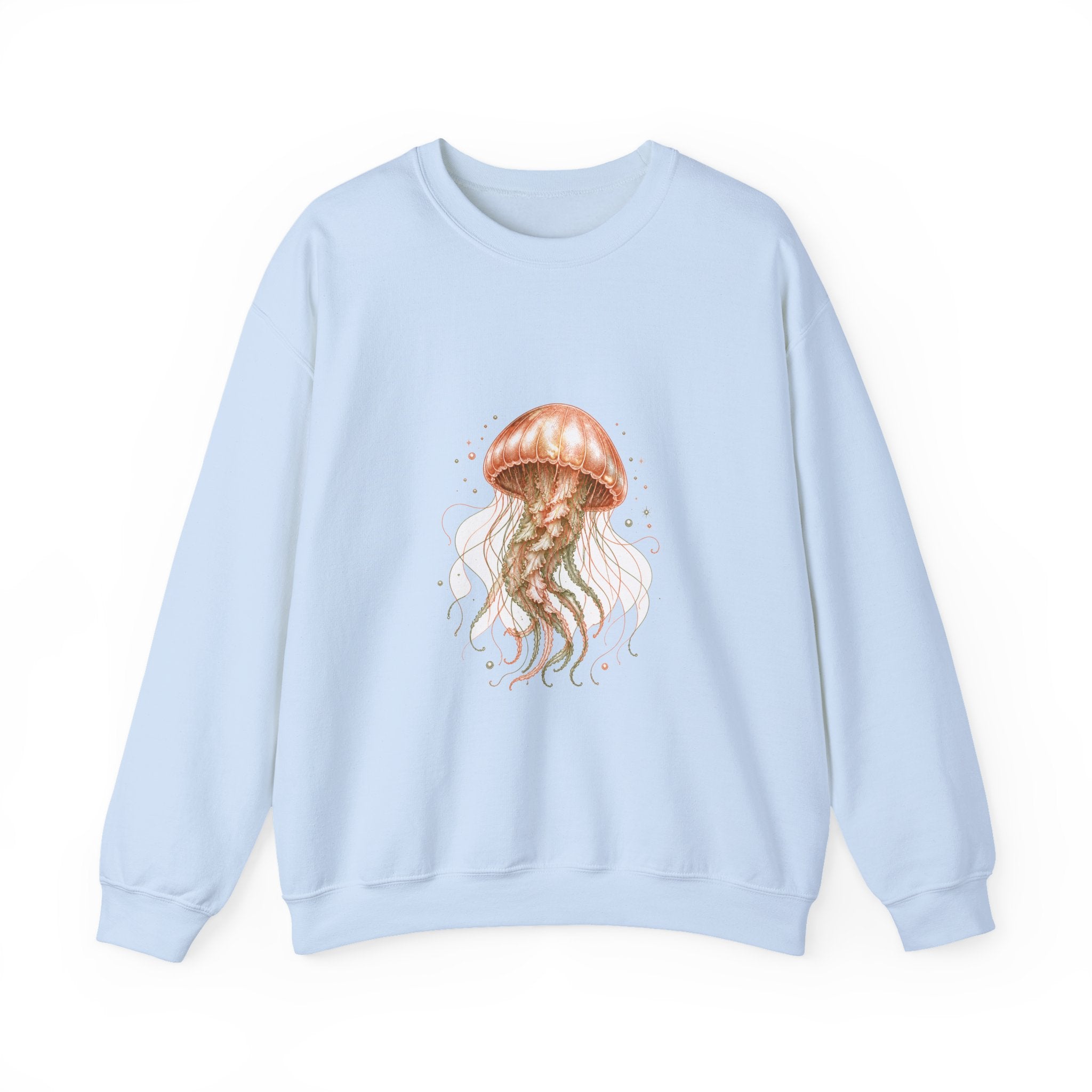 Matching Couple Sweatshirt - Octopus & Jellyfish Matching Couple Comfort Colors Crew Hand-Drawn Art His Hers Anniversary Gift - Design B