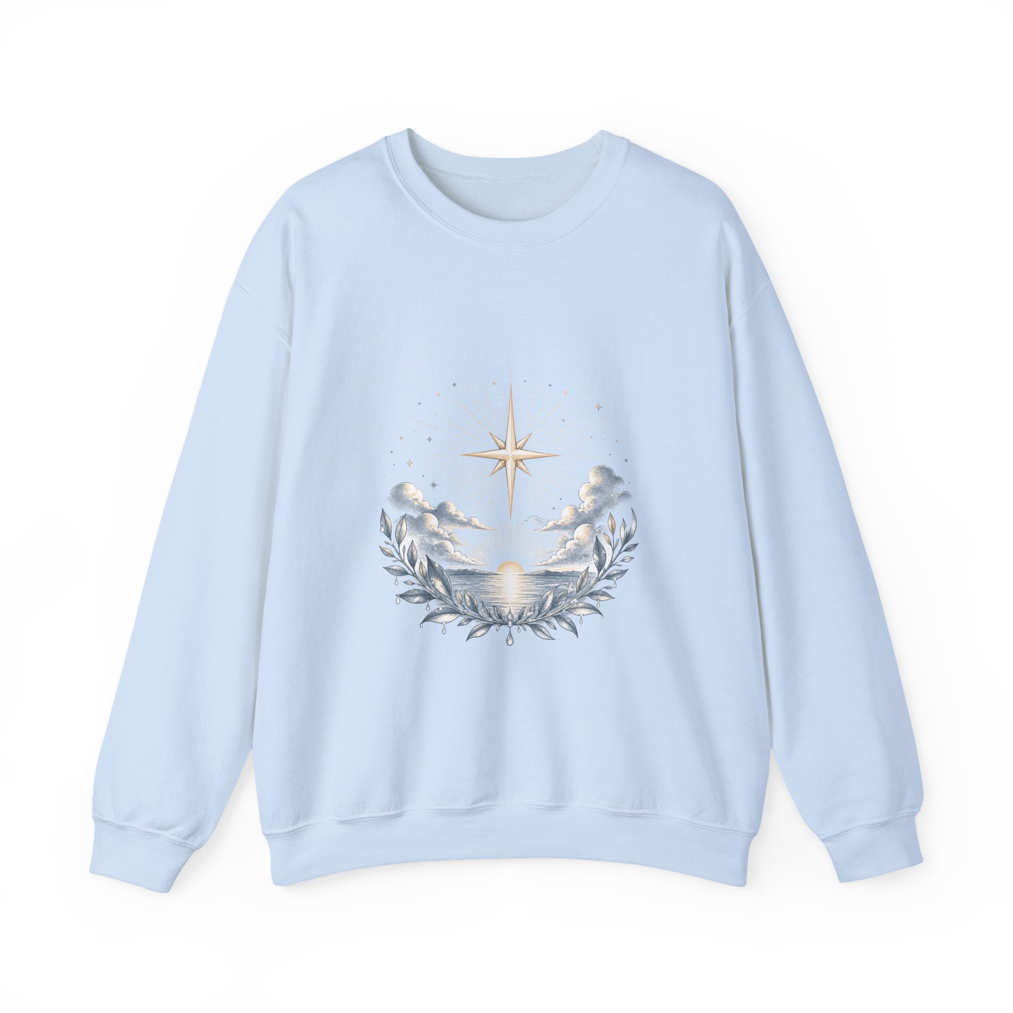 Matching Couple Sweatshirt - Evening & Morning Star Matching Couple Crewneck Sweatshirt Hand-Drawn Art His Hers Best Friend Gift - Design B