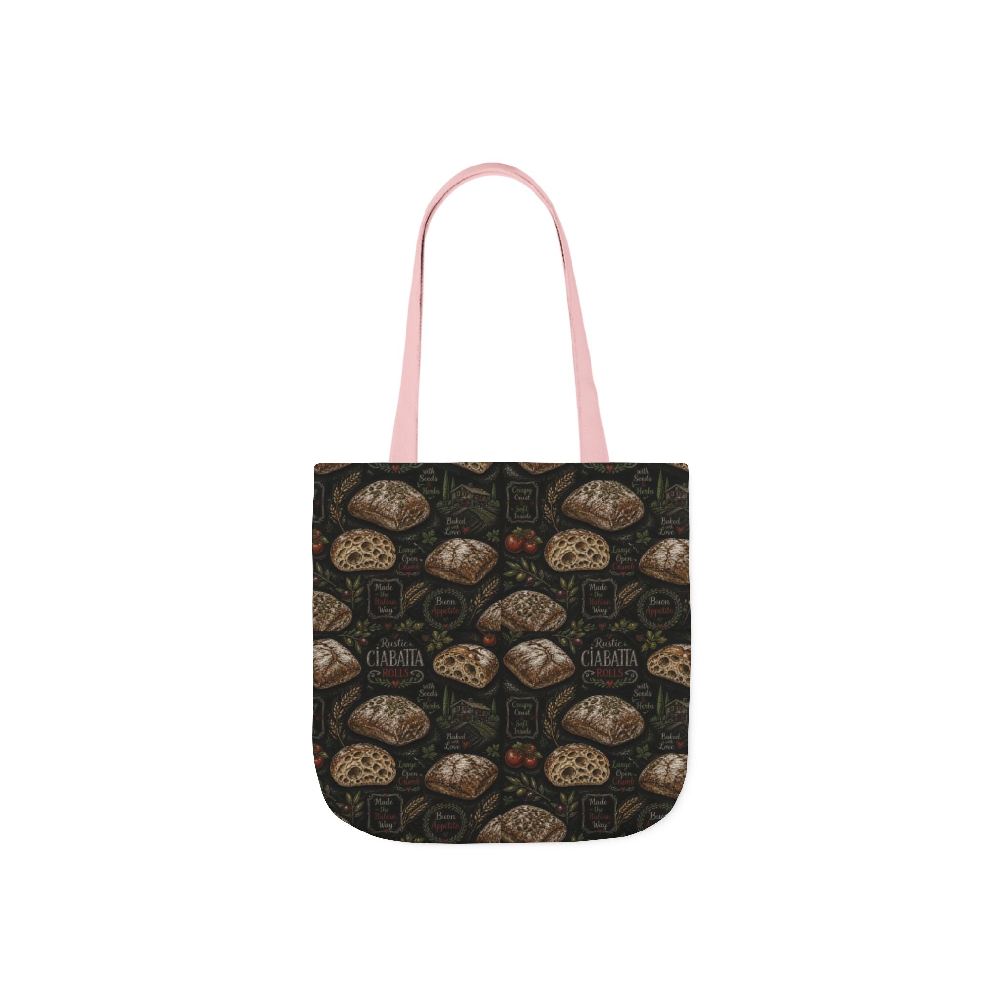 Ciabatta Rolls Canvas Tote Bag Mediterranean Kitchen Chalk Art Design Italian Cottagecore Gift