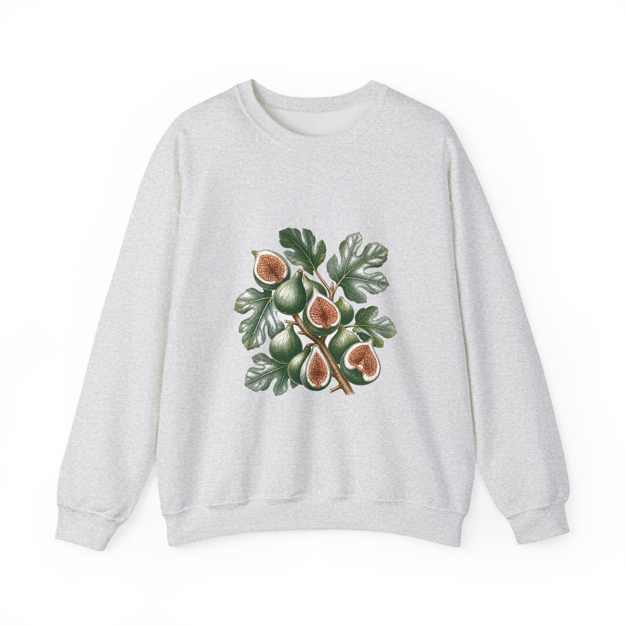 Matching Couple Sweatshirt - Olive Branch & Fig Matching Couple Premium Fleece Sweatshirt Hand-Drawn Art His Hers Anniversary Gift - Design B
