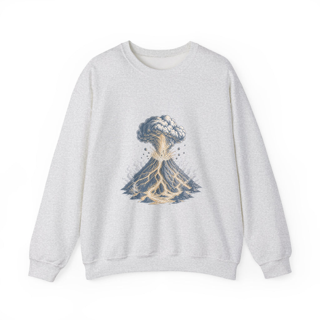 Matching Couple Sweatshirt - Volcano & Glacier Matching Couple Comfort Colors Crew Hand-Drawn Art His Hers Anniversary Gift - Design A