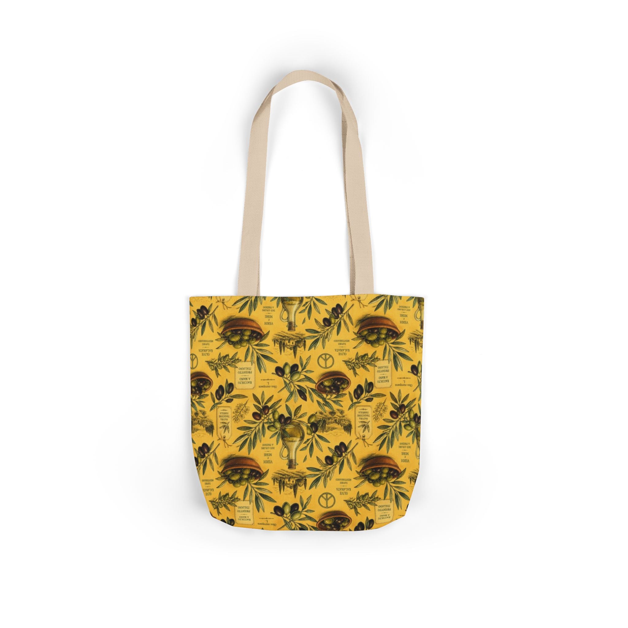Olive Branches Canvas Tote Bag Mediterranean Kitchen Botanical Design Italian Cottagecore Gift