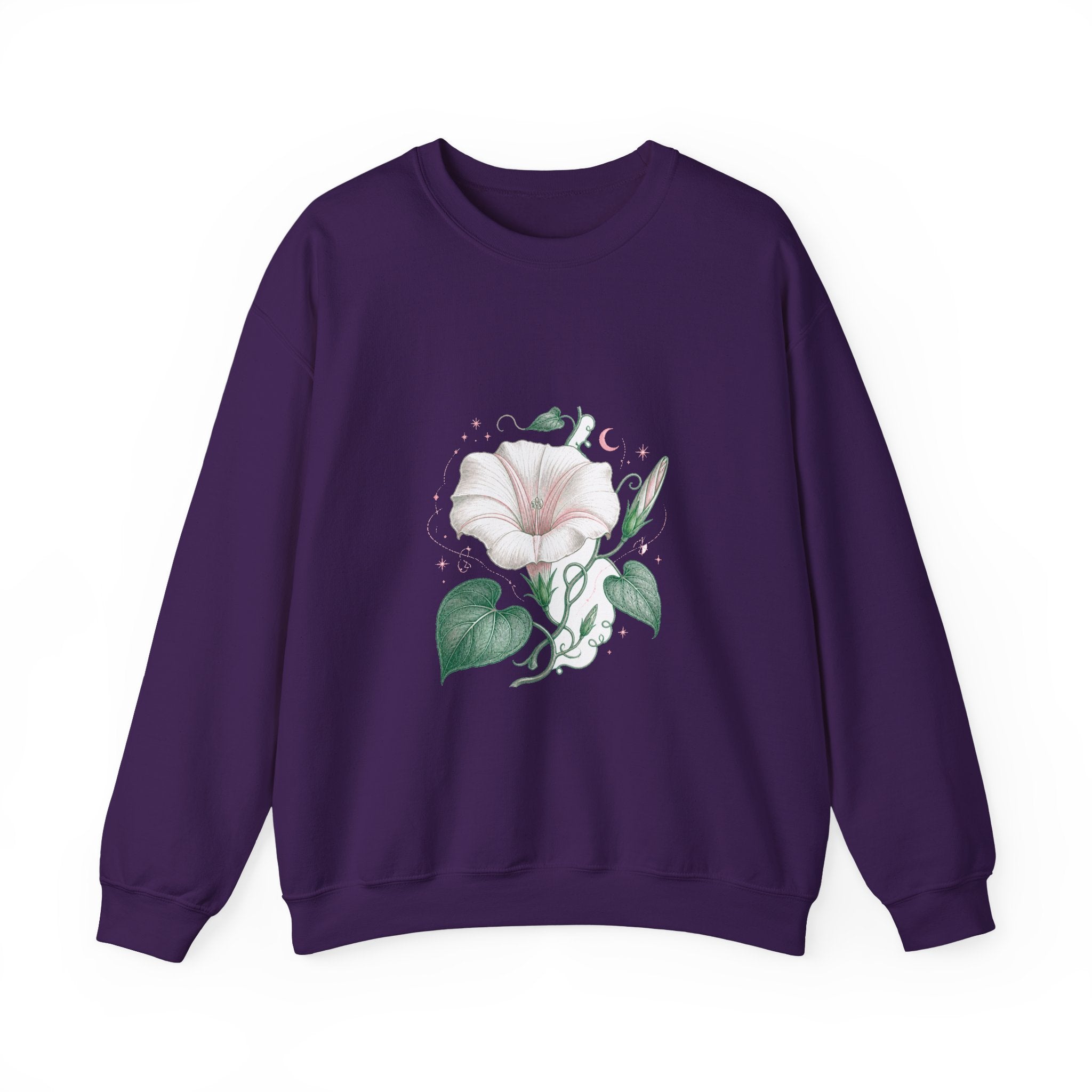 Matching Couple Sweatshirt - Sunflower & Moonflower Matching Couple Crewneck Sweatshirt Vintage Art His Hers Wedding Gift - Design B