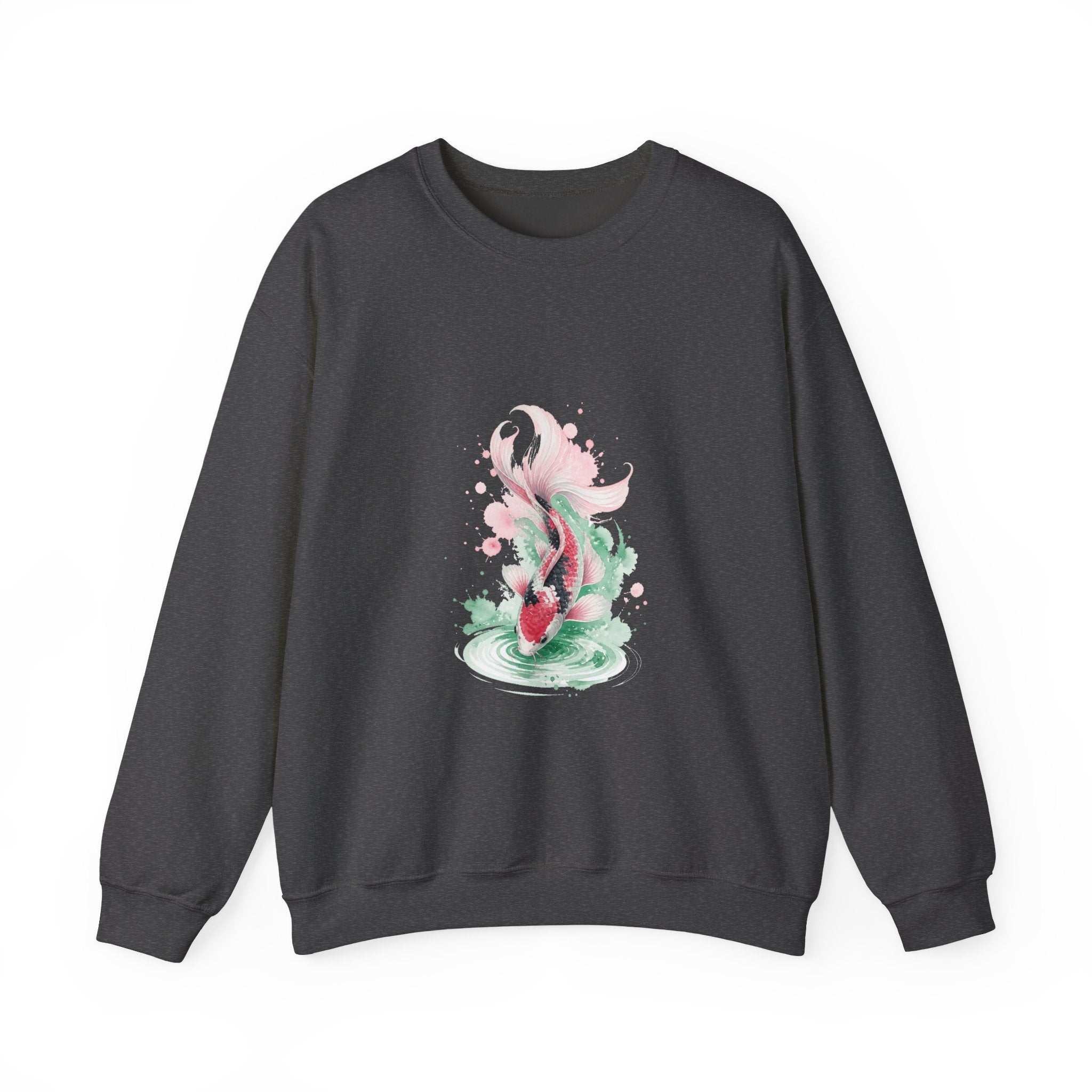 Matching Couple Sweatshirt - Koi Fish Yin Yang Matching Couple Premium Fleece Sweatshirt Watercolor Art His Hers Birthday Gift - Design B