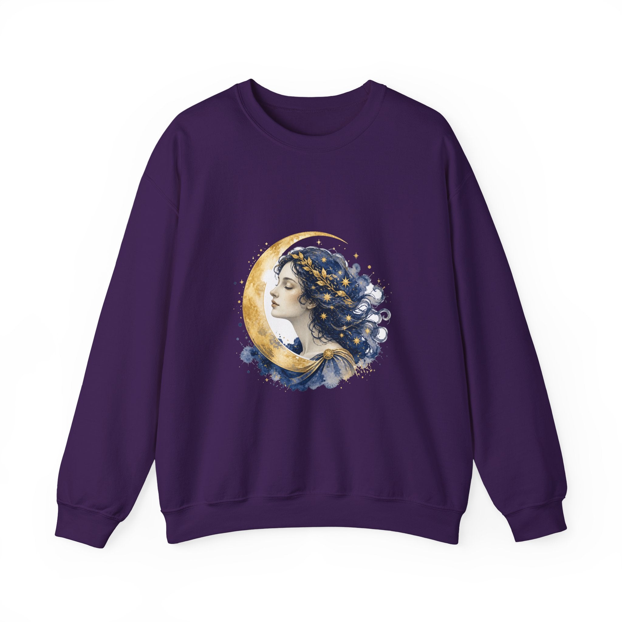 Matching Couple Sweatshirt - Helios & Selene Matching Couple Comfort Colors Crew Watercolor Art His Hers Birthday Gift - Design B
