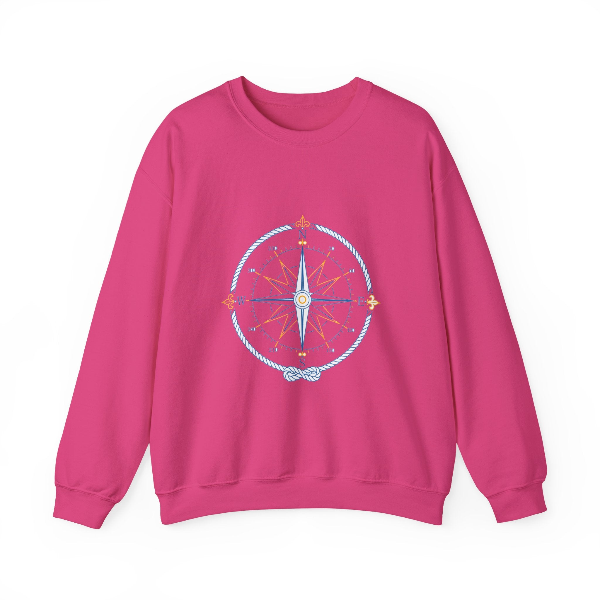 Matching Couple Sweatshirt - Compass North & South Matching Couple Comfort Colors Crew Minimalist Art His Hers Christmas Gift - Design A