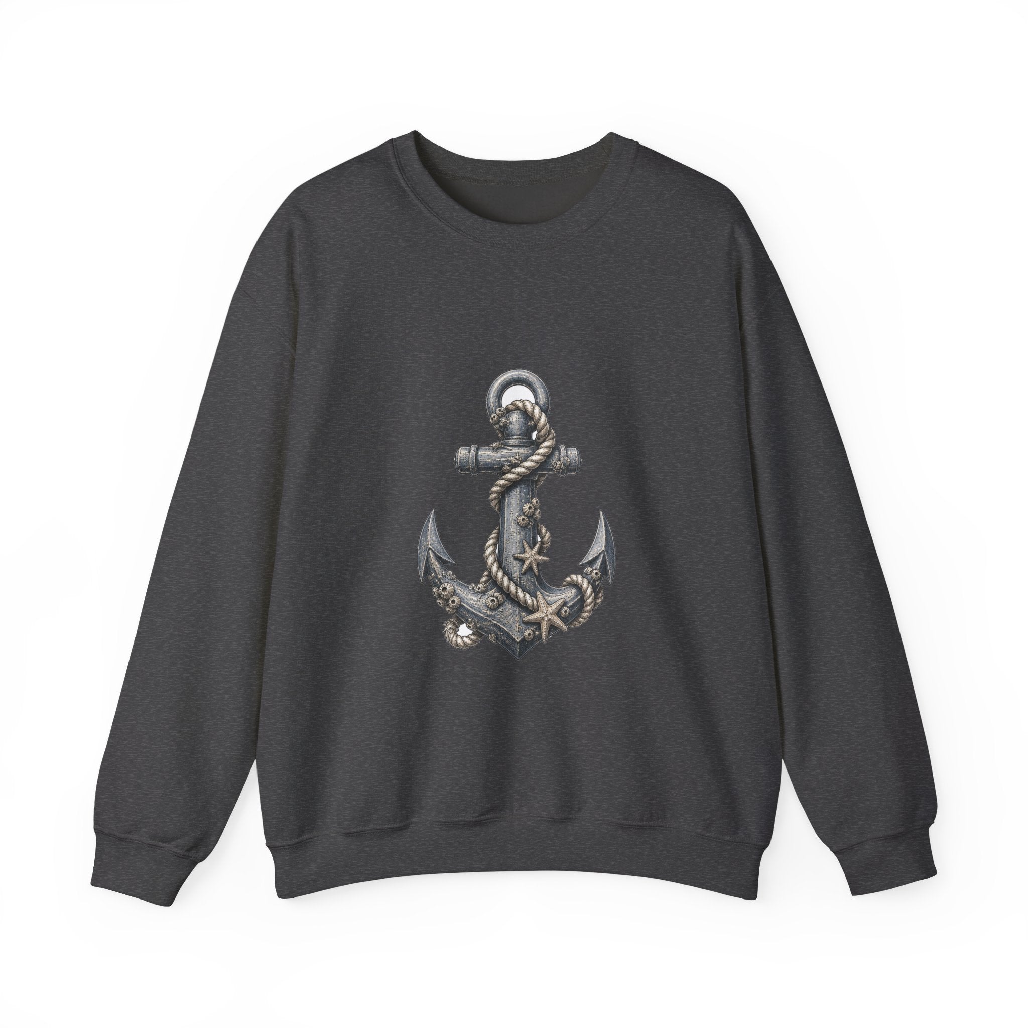 Matching Couple Sweatshirt - Anchor & Sail Matching Couple Comfort Colors Crew Hand-Drawn Art His Hers Anniversary Gift - Design A