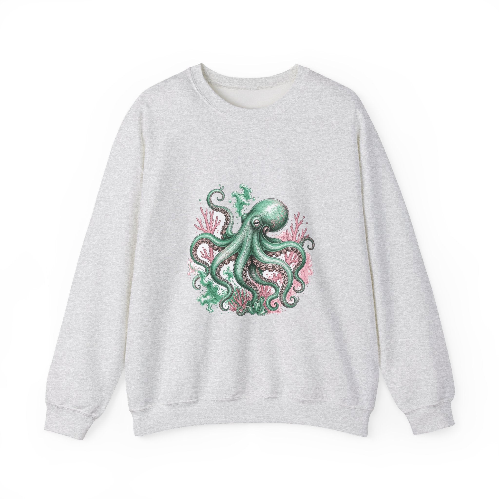 Matching Couple Sweatshirt - Octopus & Jellyfish Matching Couple Premium Fleece Sweatshirt Hand-Drawn Art His Hers Anniversary Gift - Design A
