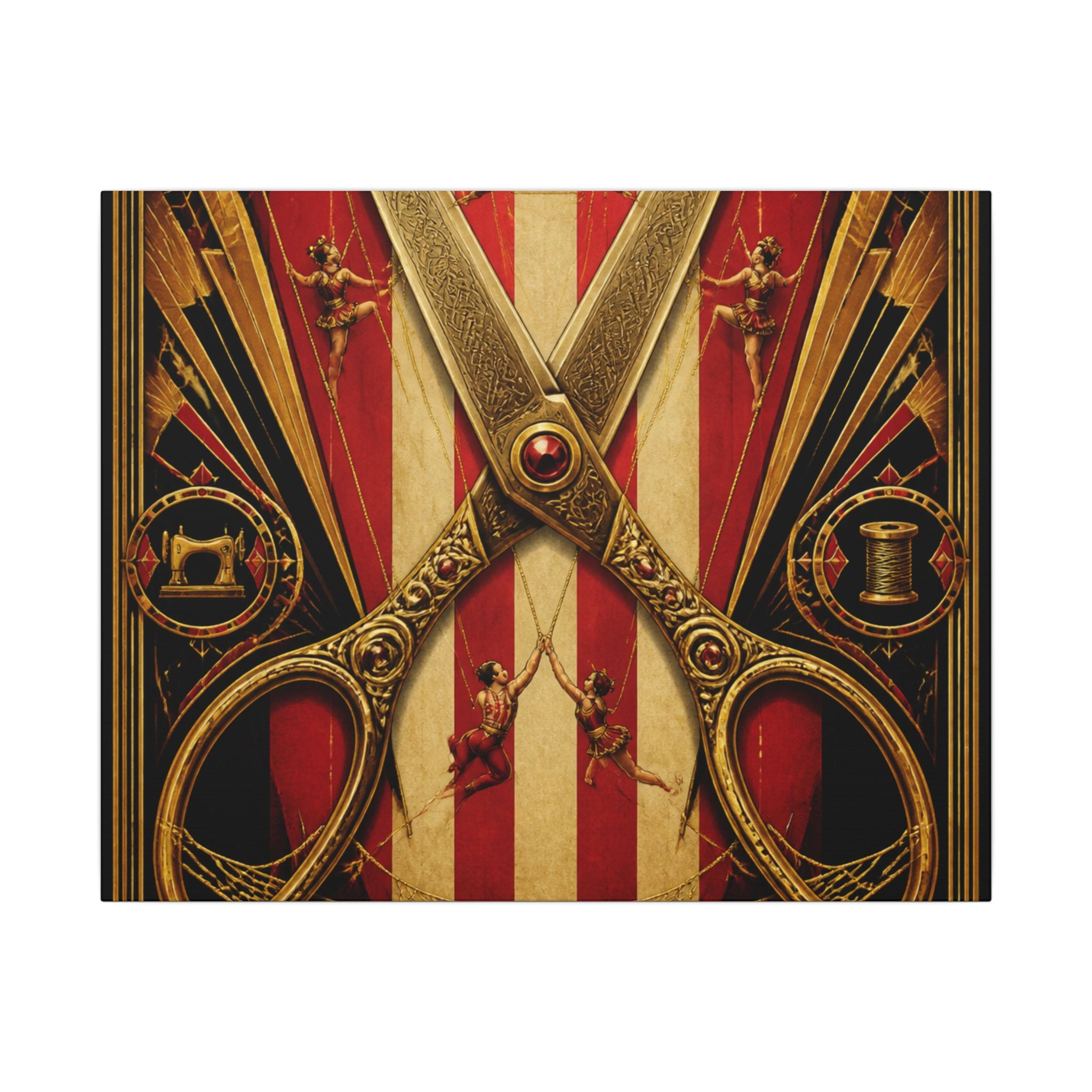 Giant Scissors Trapeze Wall Art Canvas 16×20 Art Deco Entryway Decor Maximalist Print