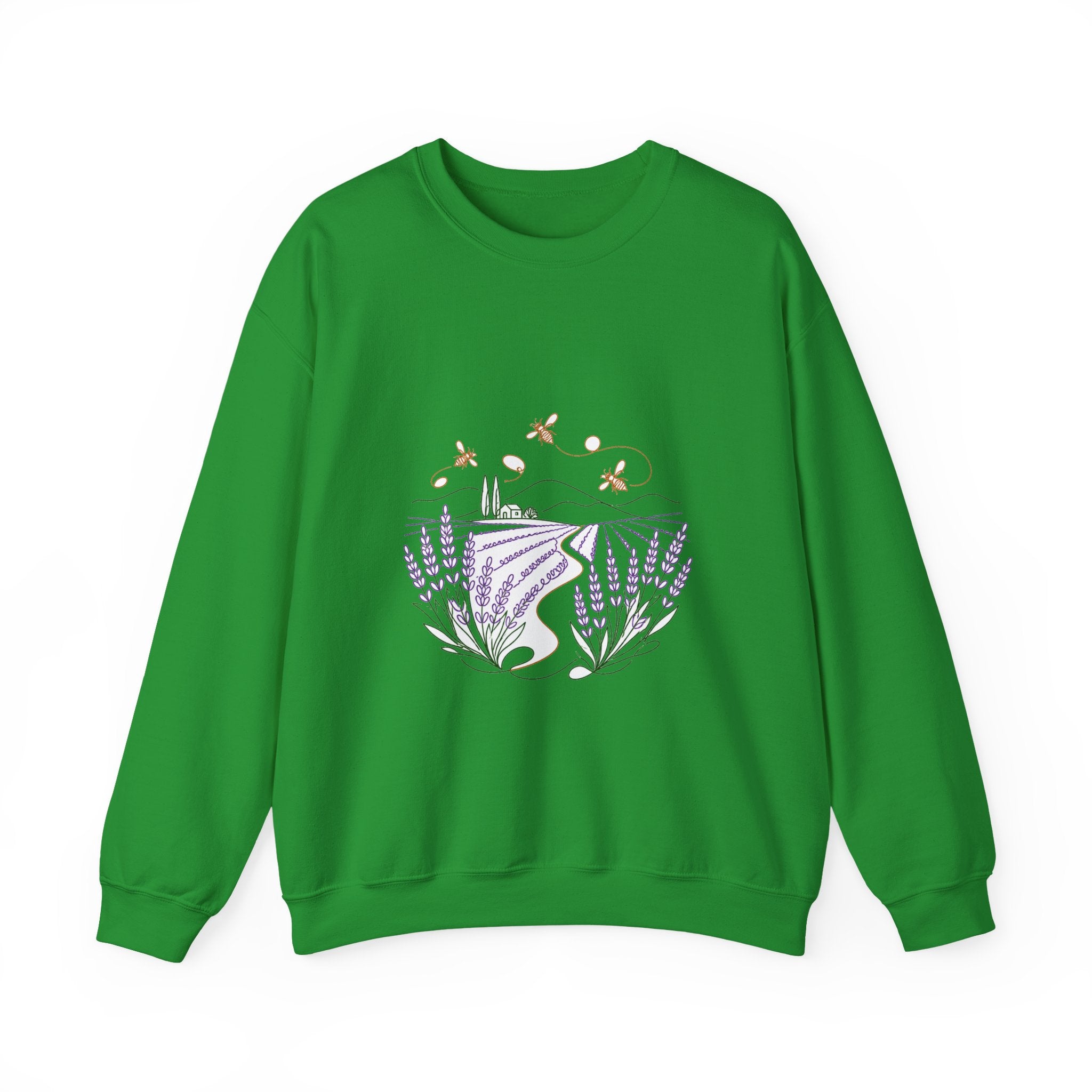 Matching Couple Sweatshirt - Lavender Fields & Canyon Matching Couple Premium Fleece Sweatshirt Minimalist Art His Hers Christmas Gift - Design A