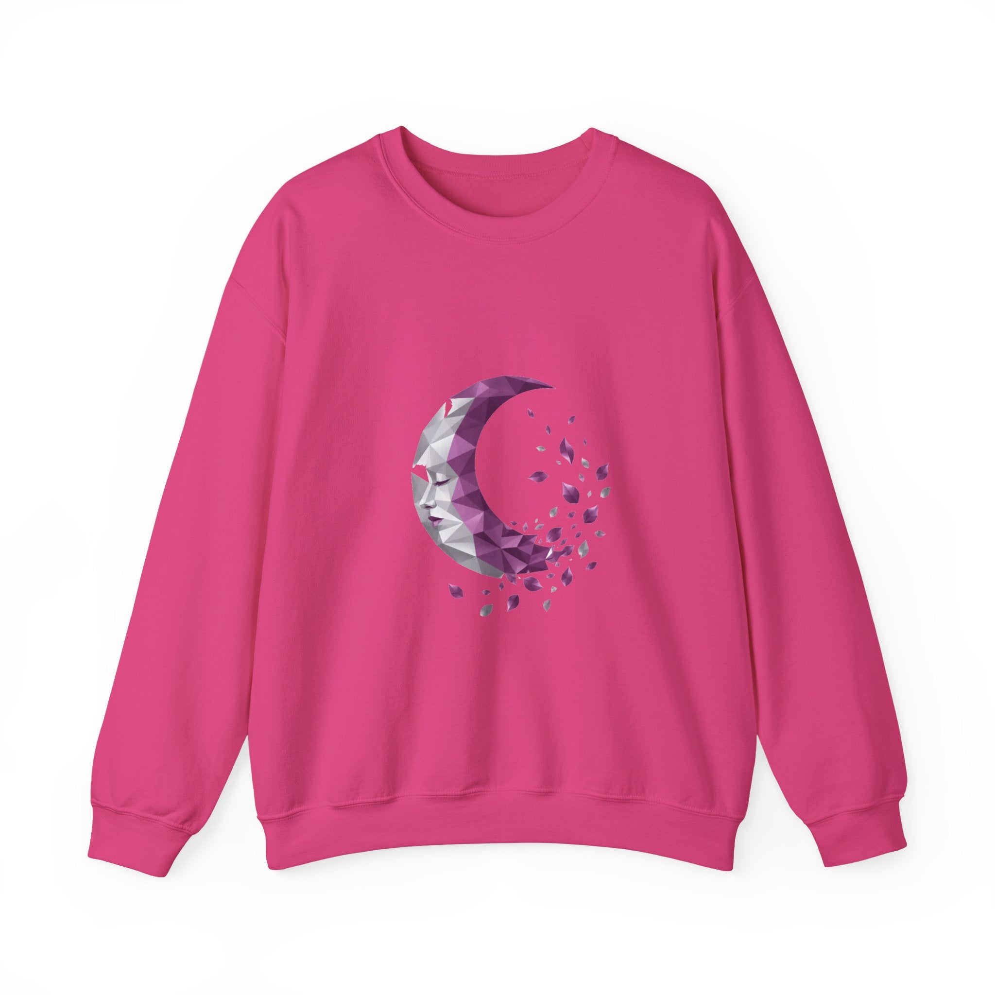 Matching Couple Sweatshirt - Waxing & Waning Moon Matching Couple Premium Fleece Sweatshirt Geometric Art His Hers Love Gift - Design B