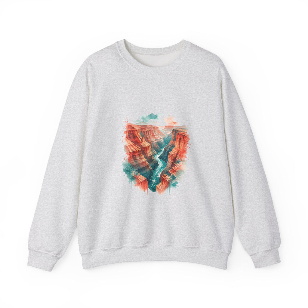Matching Couple Sweatshirt - Lavender Fields & Canyon Matching Couple Comfort Colors Crew Watercolor Art His Hers Birthday Gift - Design B