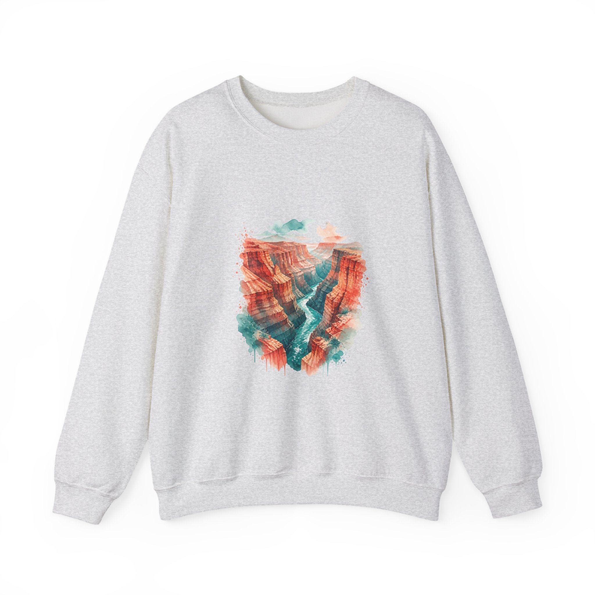 Matching Couple Sweatshirt - Lavender Fields & Canyon Matching Couple Comfort Colors Crew Watercolor Art His Hers Birthday Gift - Design B