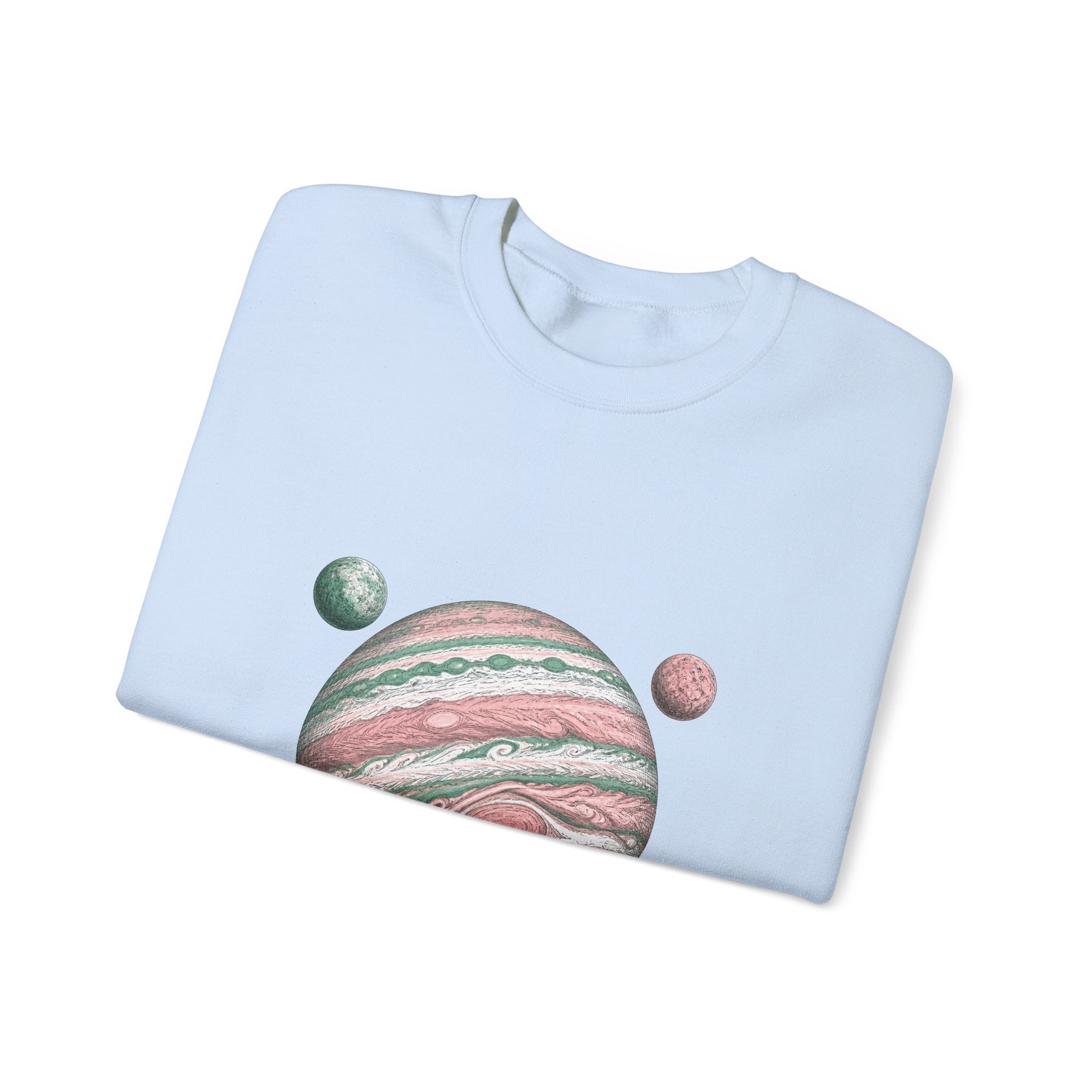 Matching Couple Sweatshirt - Saturn & Jupiter Matching Couple Premium Fleece Sweatshirt Hand-Drawn Art His Hers Anniversary Gift - Design B
