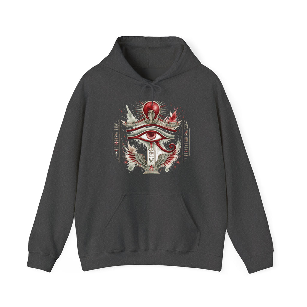 Matching Couple Sweatshirt - Eye of Ra & Horus Matching Couple Hooded Sweatshirt Watercolor Art His Hers Engagement Gift - Design A