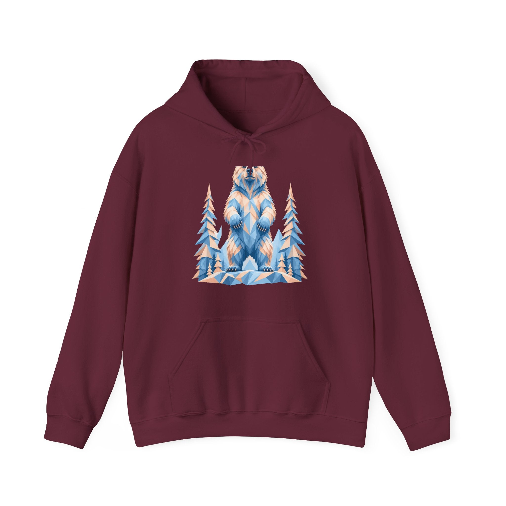 Matching Couple Sweatshirt - Bear & Deer Matching Couple Hooded Sweatshirt Geometric Art His Hers Couple Gift - Design A