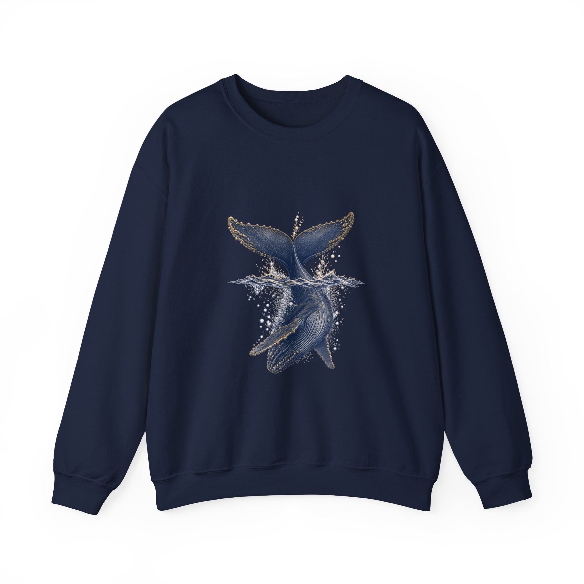 Matching Couple Sweatshirt - Eagle & Whale Matching Couple Crewneck Sweatshirt Vintage Art His Hers Wedding Gift - Design B