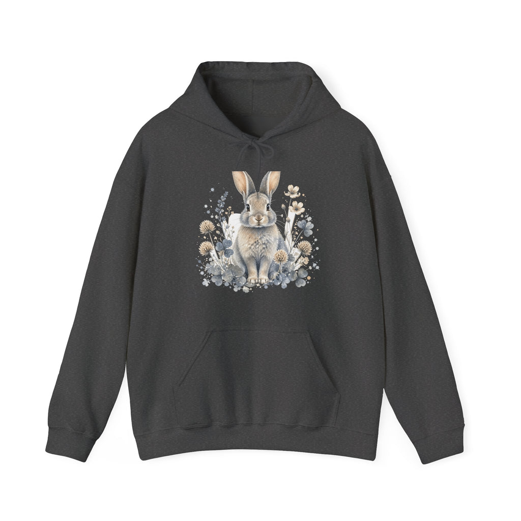 Matching Couple Sweatshirt - Fox & Rabbit Matching Couple Hooded Sweatshirt Watercolor Art His Hers Engagement Gift - Design B