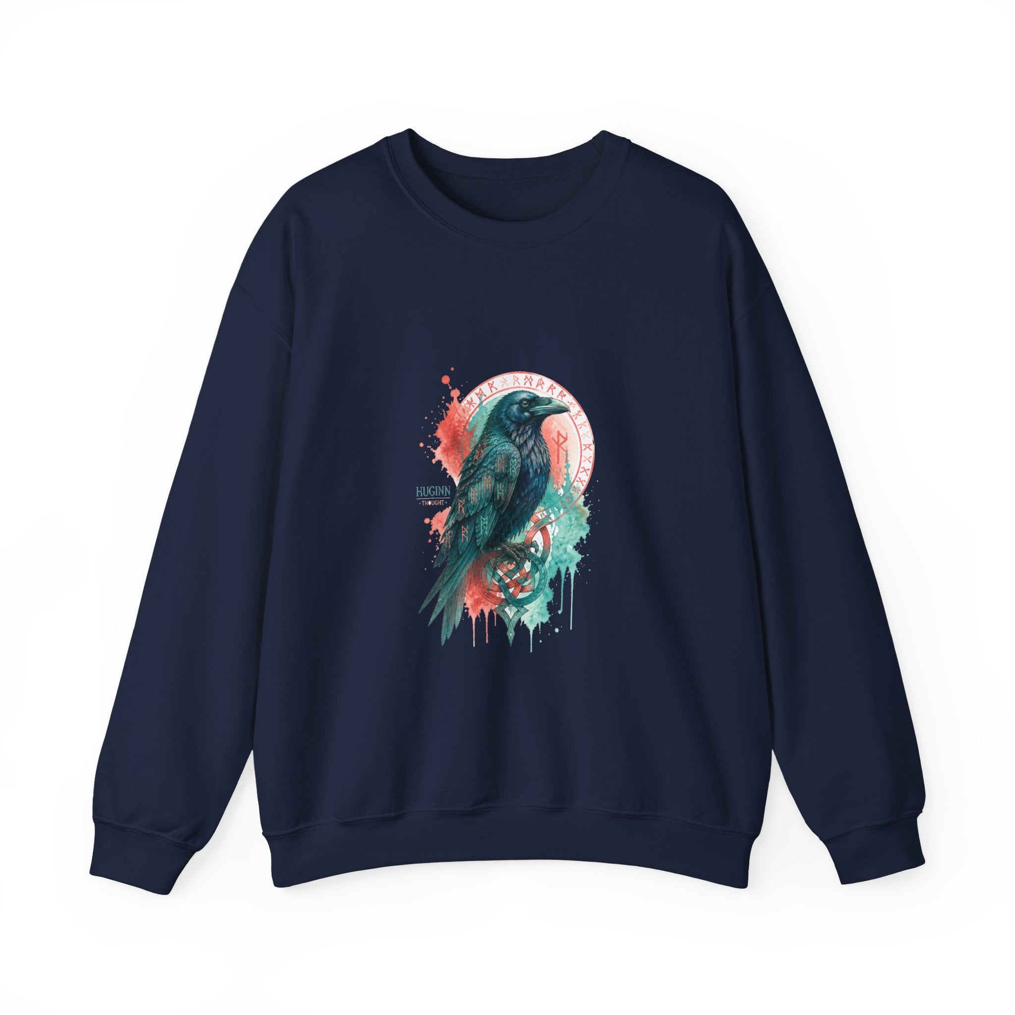Matching Couple Sweatshirt - Huginn & Muninn Matching Couple Crewneck Sweatshirt Watercolor Art His Hers Engagement Gift - Design A
