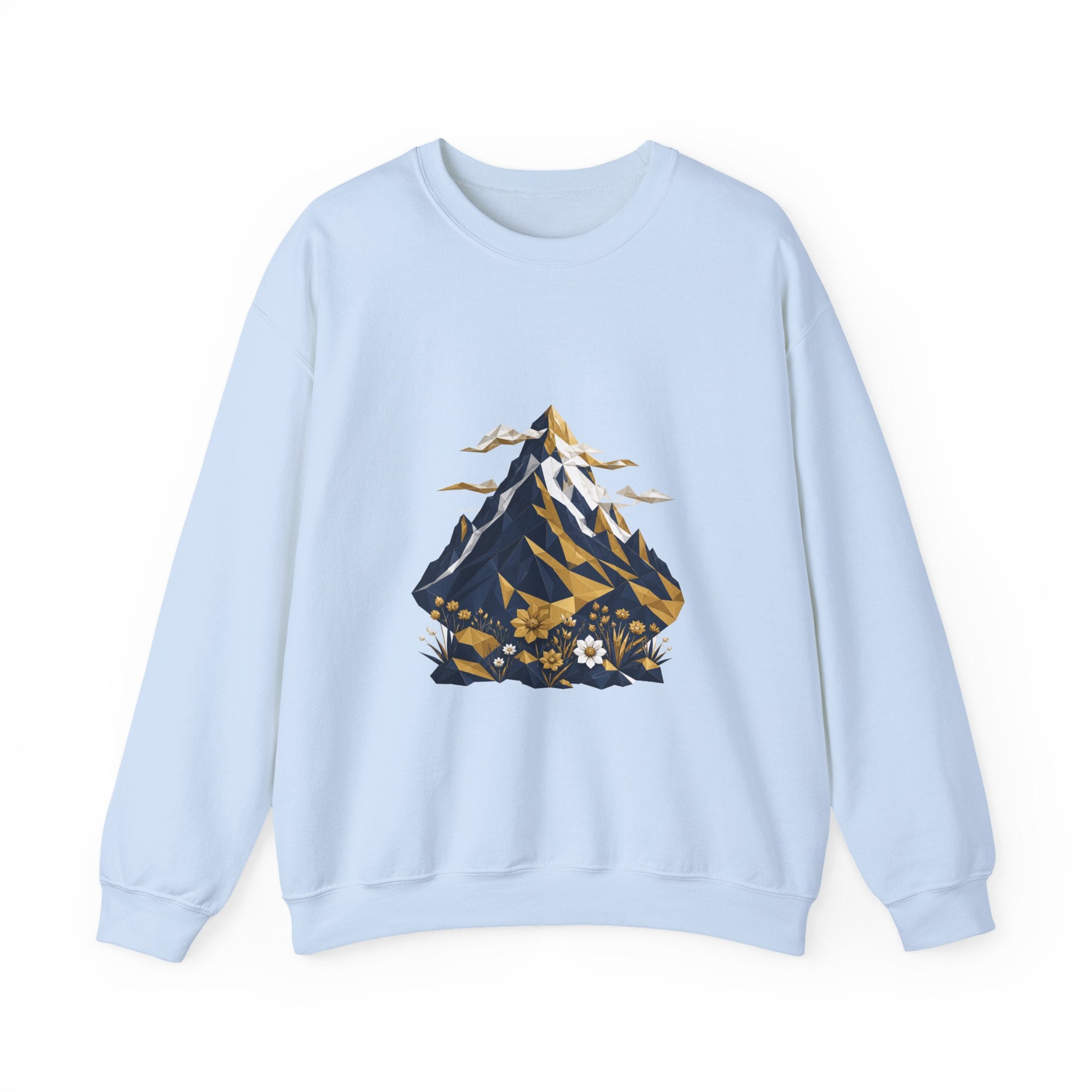 Matching Couple Sweatshirt - Mountain & Ocean Matching Couple Crewneck Sweatshirt Geometric Art His Hers Couple Gift - Design A