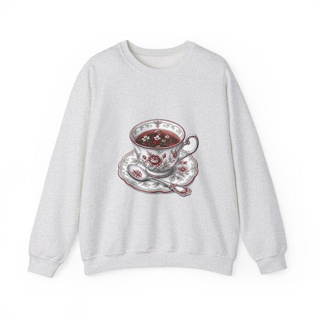 Matching Couple Sweatshirt - Coffee & Tea Matching Couple Premium Fleece Sweatshirt Hand-Drawn Art His Hers Anniversary Gift - Design B