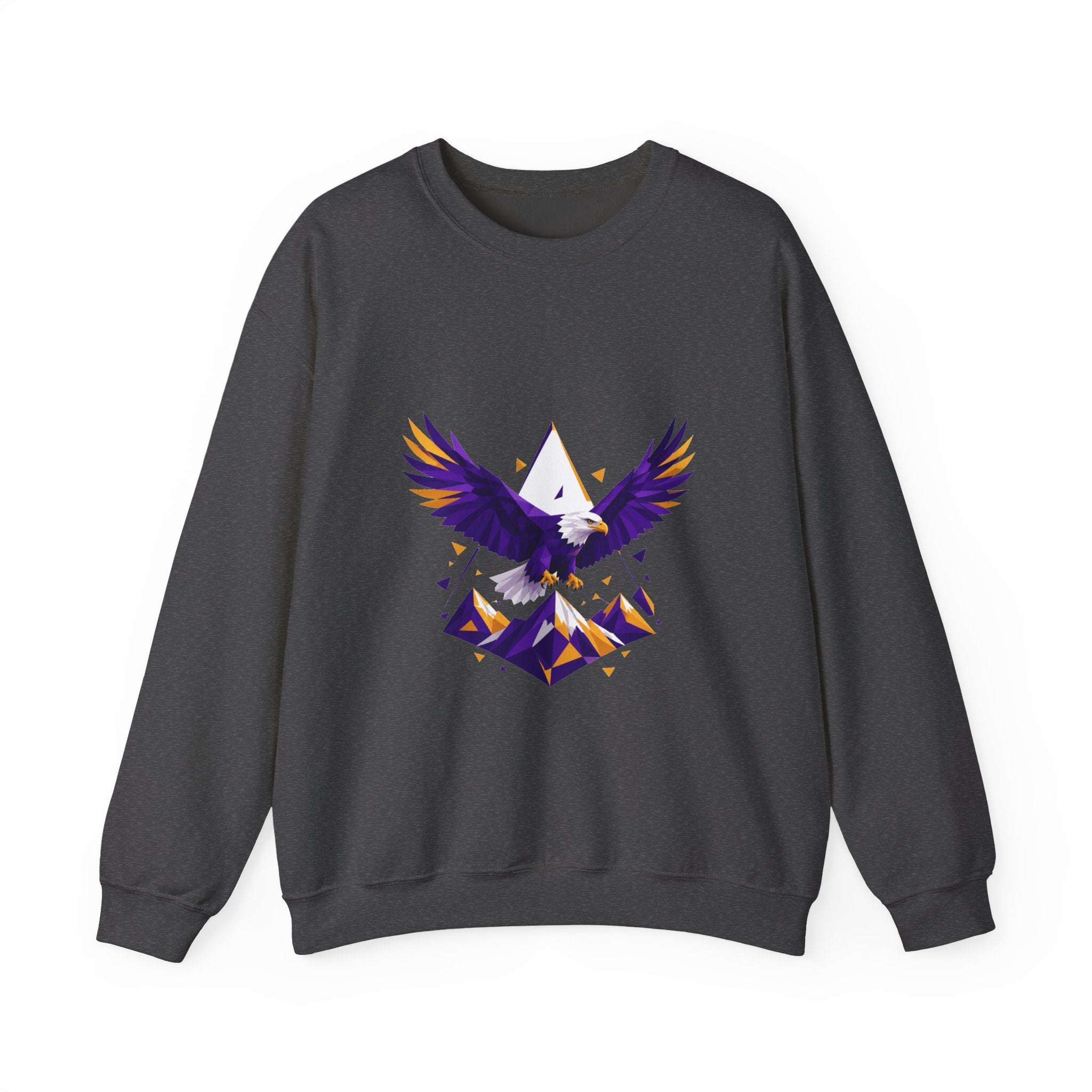 Matching Couple Sweatshirt - Eagle & Whale Matching Couple Premium Fleece Sweatshirt Geometric Art His Hers Love Gift - Design A