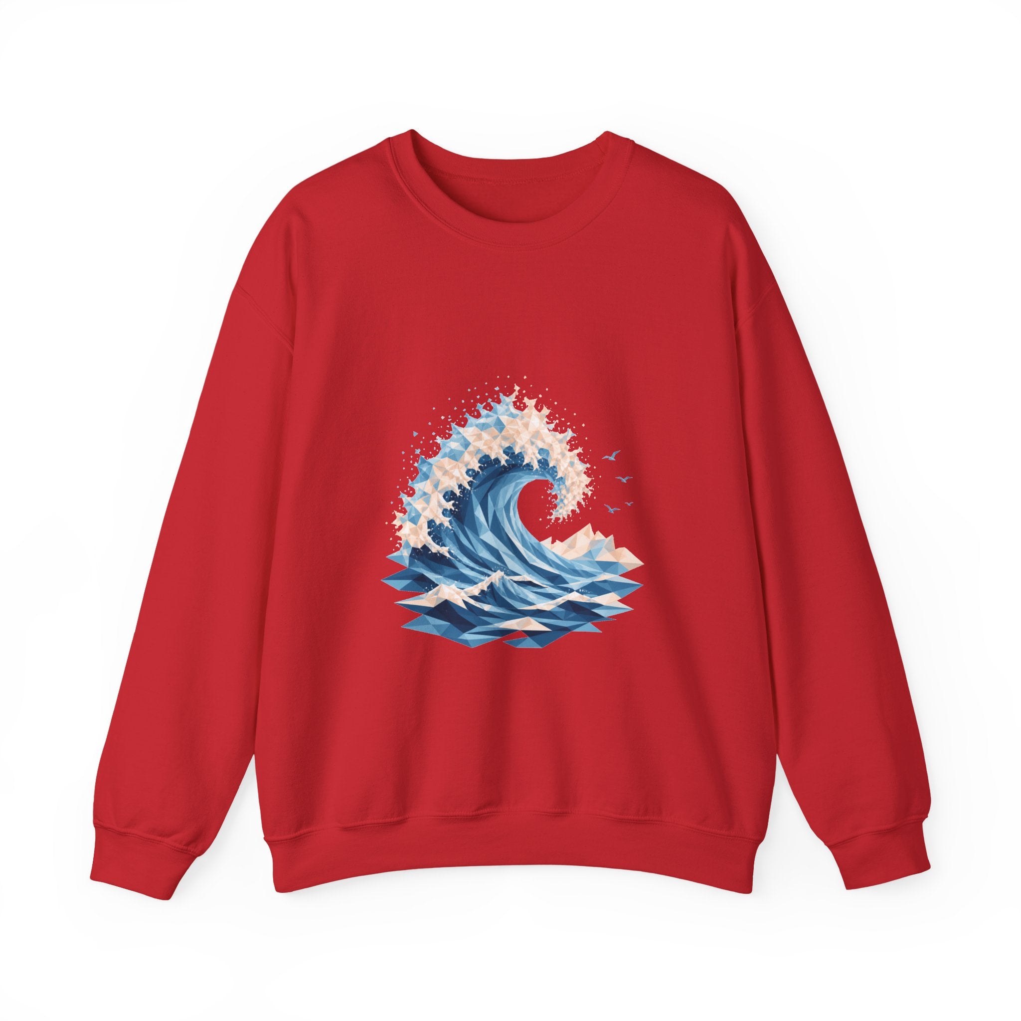 Matching Couple Sweatshirt - Mountain & Ocean Matching Couple Comfort Colors Crew Geometric Art His Hers Love Gift - Design B