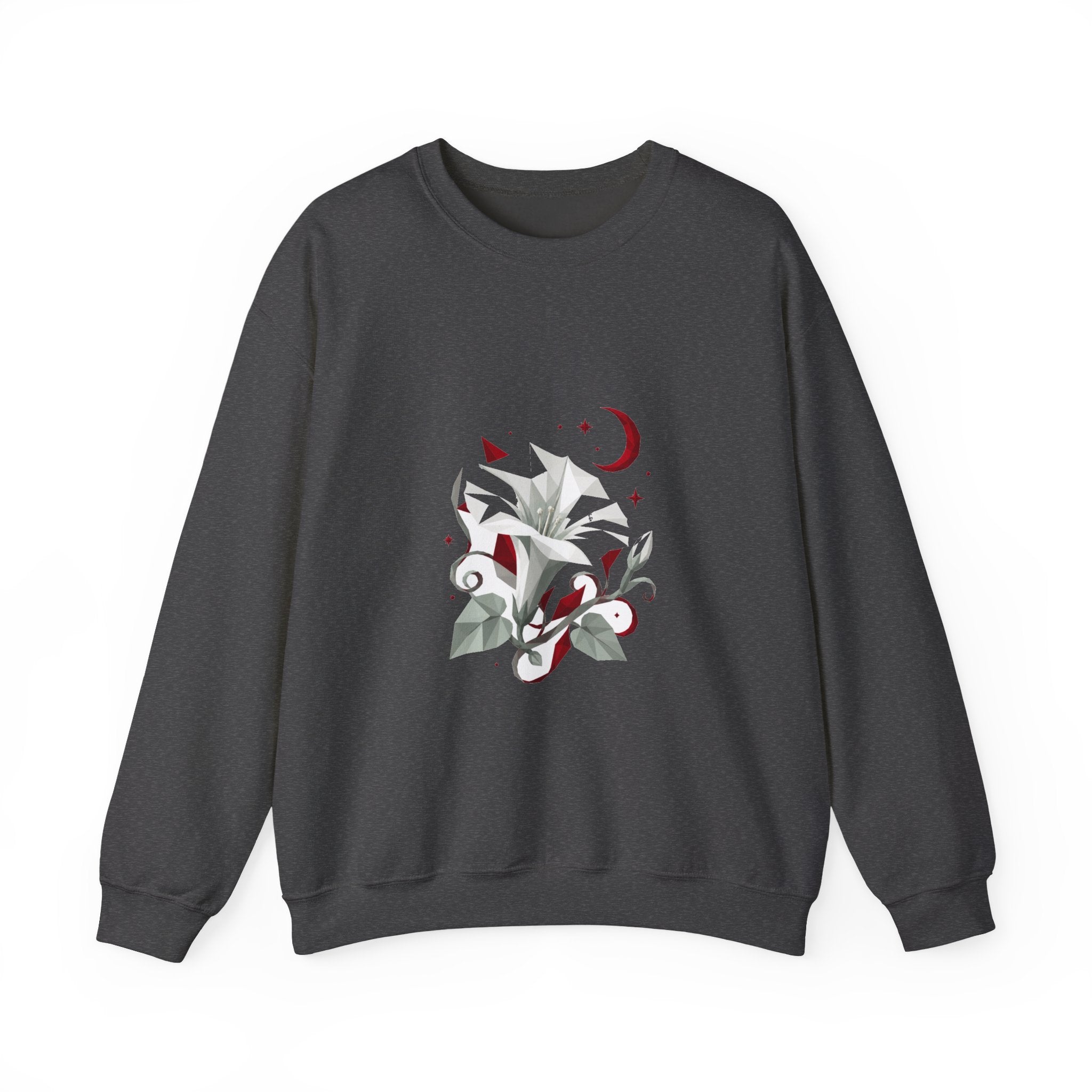 Matching Couple Sweatshirt - Sunflower & Moonflower Matching Couple Comfort Colors Crew Geometric Art His Hers Love Gift - Design B