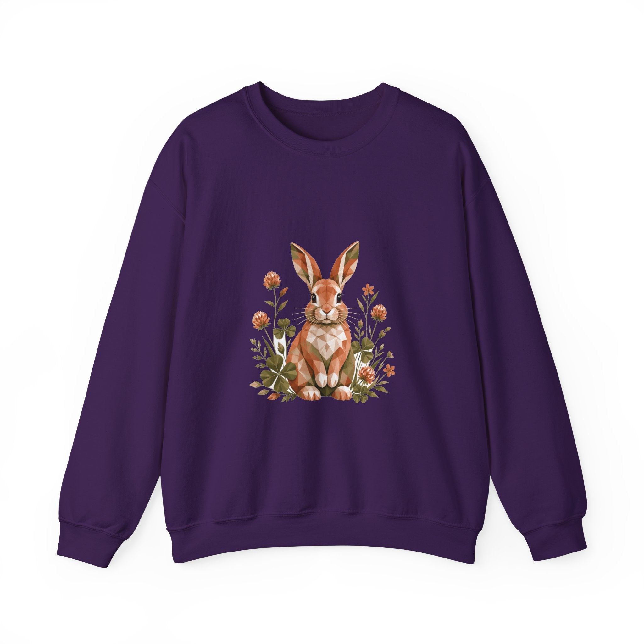 Matching Couple Sweatshirt - Fox & Rabbit Matching Couple Comfort Colors Crew Geometric Art His Hers Love Gift - Design B