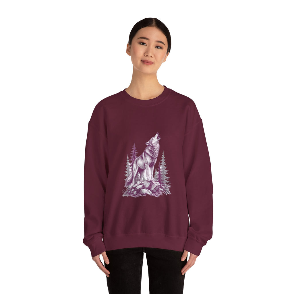 Matching Couple Sweatshirt - Wolf & Dove Matching Couple Comfort Colors Crew Hand-Drawn Art His Hers Anniversary Gift - Design A