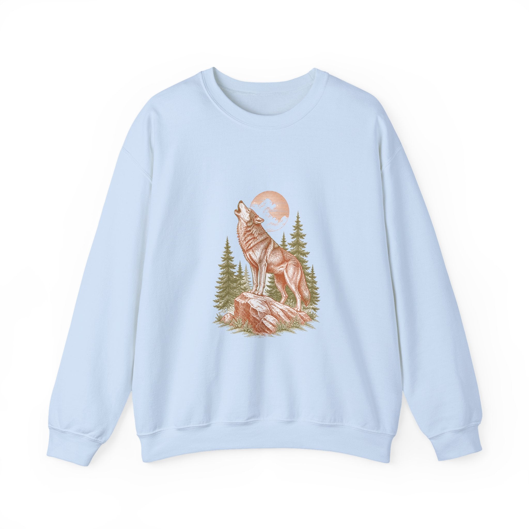 Matching Couple Sweatshirt - Wolf & Dove Matching Couple Crewneck Sweatshirt Vintage Art His Hers Wedding Gift - Design A